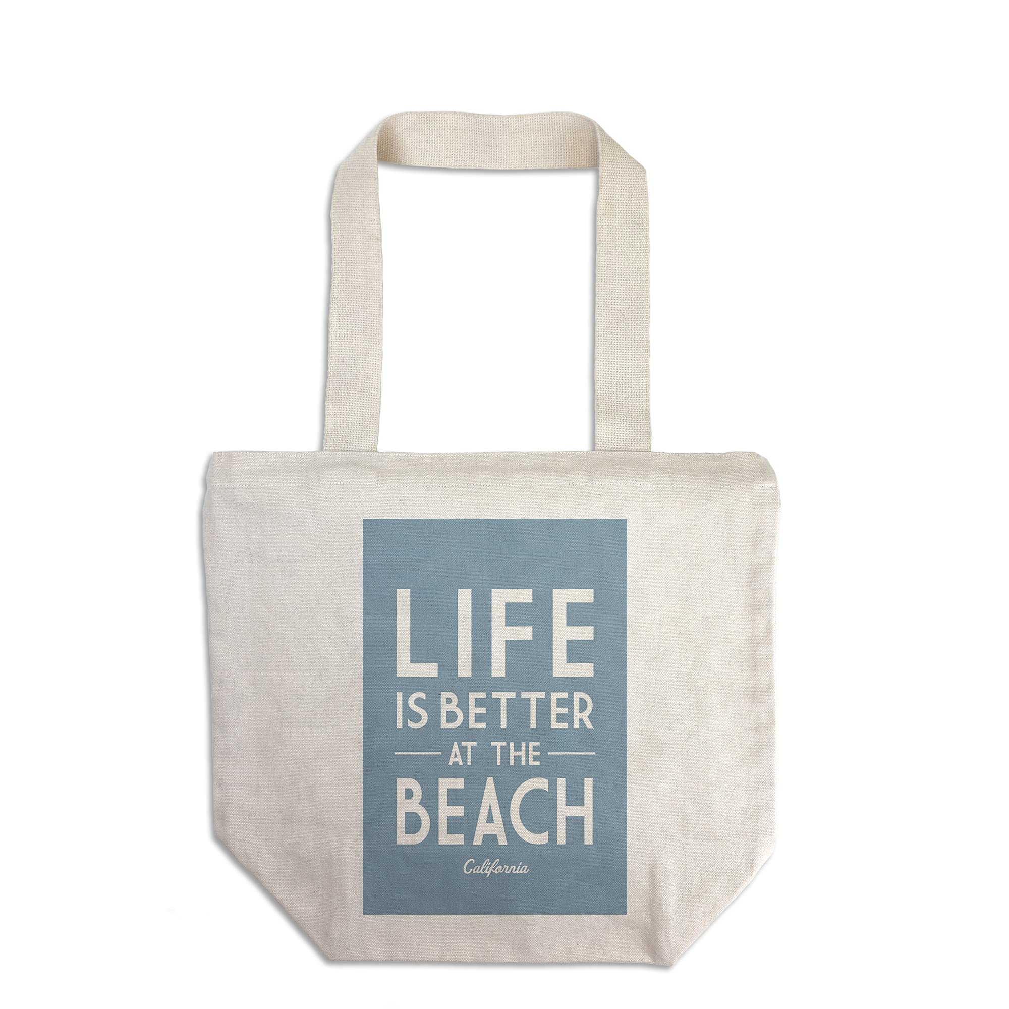 California Beach Life Tote Bag - 100% Cotton Canvas Reusable Shopping Bag for Groceries, Beach Trips & Everyday Use | Lantern Press Eco-Friendly Design