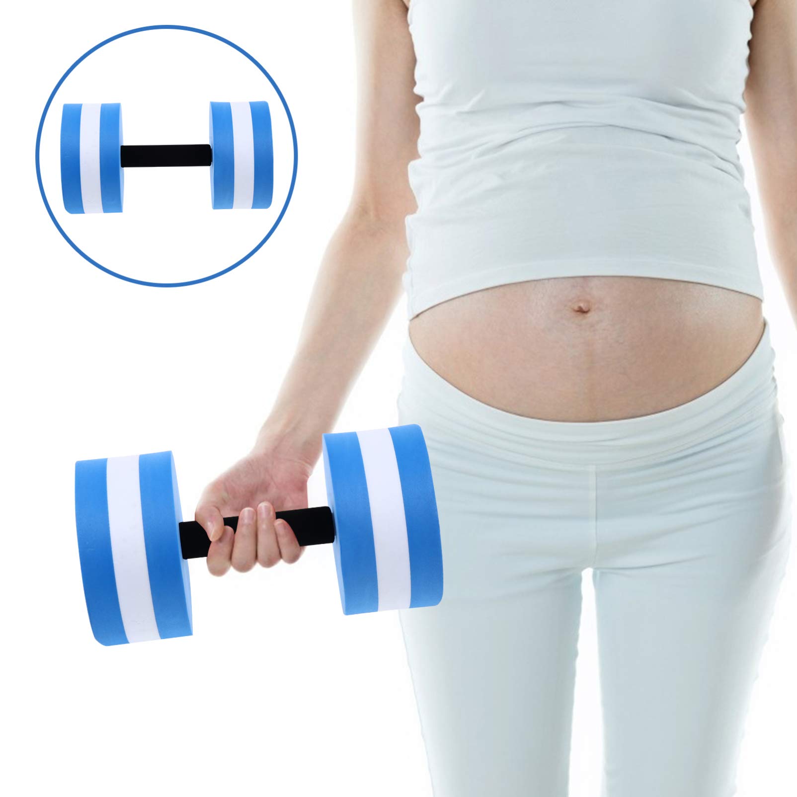Jojofuny Foam Dumbbell Set - 1 Pair Lightweight Water Dumbbells for Aquatic Aerobics, Pool Fitness & Weight Loss - Perfect for Men & Women Swimming Exercises, Water Resistance Training & Hydrotherapy Workouts