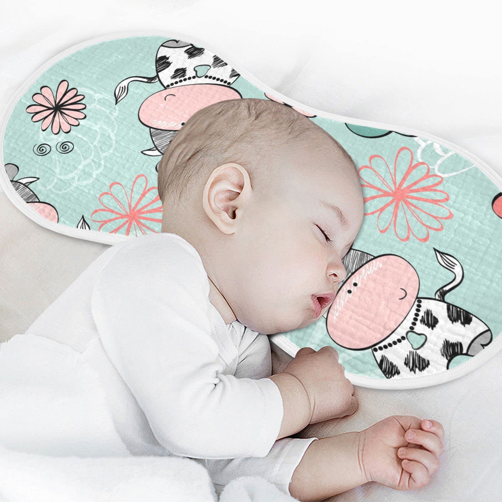 Premium Kigai Cow Muslin Baby Burp Cloths - Ultra Absorbent 100% Cotton Muslin Burp Cloths Set of 1 (11x22 Inch) - Soft Washcloths, Face Towels & Bibs for Newborn Boys & Girls - Perfect for Feeding, Burping & Gentle Skin Care