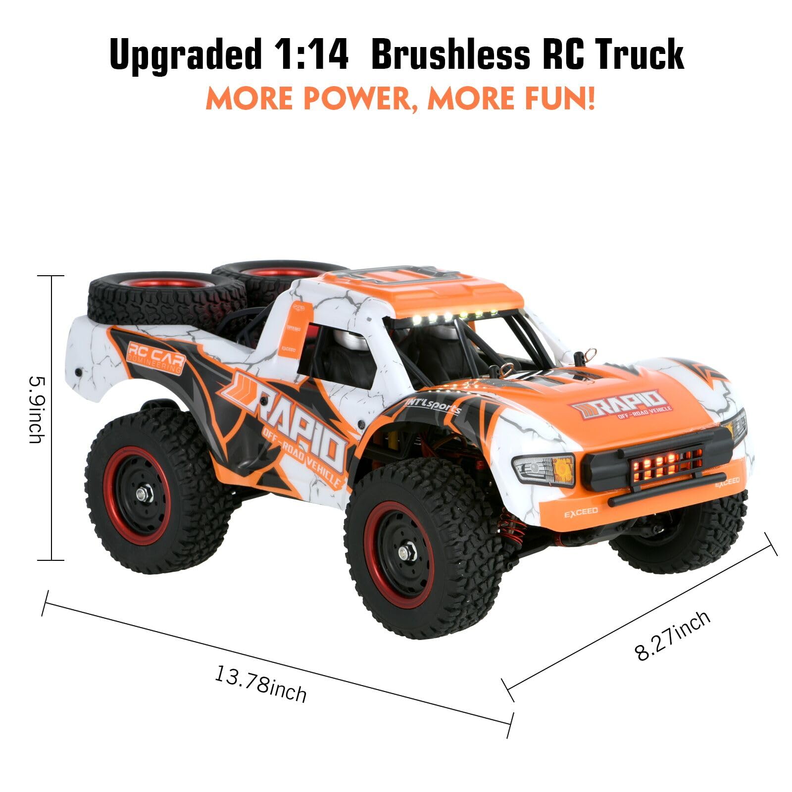 GoolRC 1:14 Scale Brushless RC Trucks - 70 KMH High Speed 4WD Ready-to-Run Off-Road Remote Control Car - 2024 Upgraded Electric All Terrain Vehicle with 2 Batteries - Perfect for Boys, Adults & RC Enthusiasts - Great for Off-Road Racing, Backyard Adventures & Outdoor Play