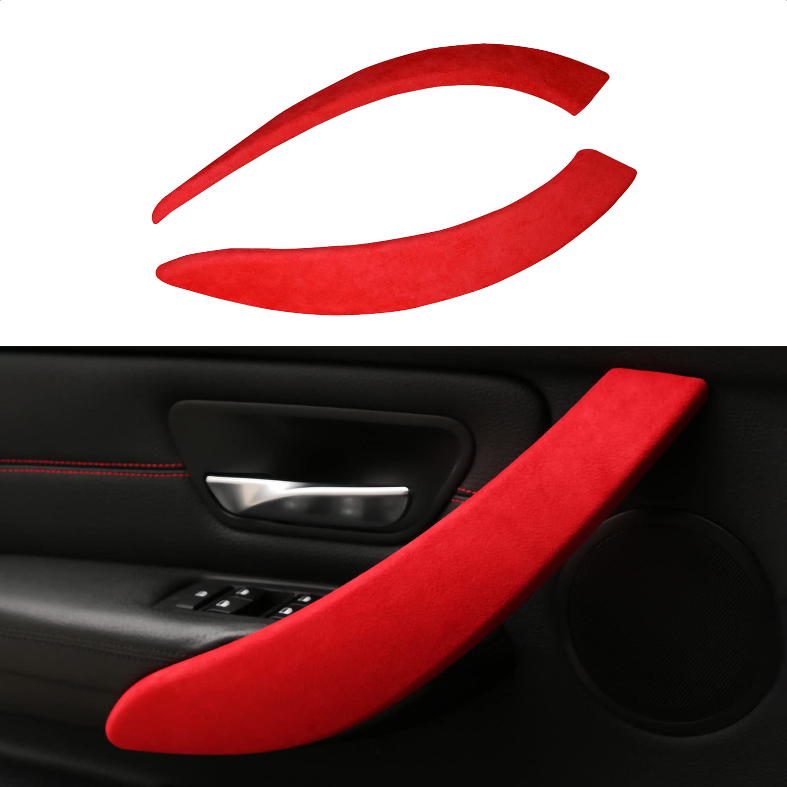 BMW F30 F34 Car Trim Stickers - Red Door Handle Decals for Interior Decoration (2013-2019 Models)