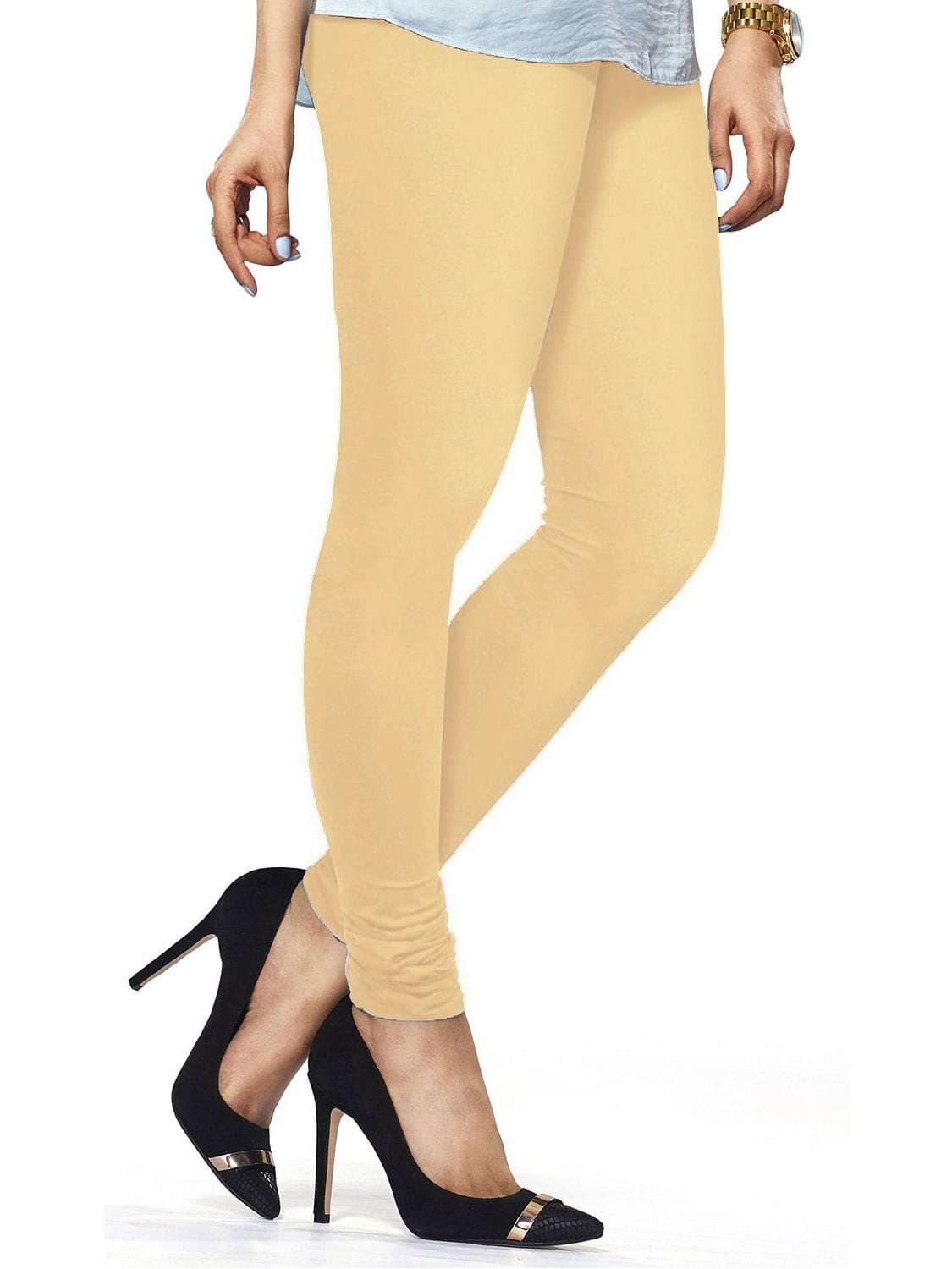 Premium Cotton Lycra Churidar Leggings - Stretchable Free Size Skin Fit for Women - Perfect for Yoga, Dance & Casual Wear