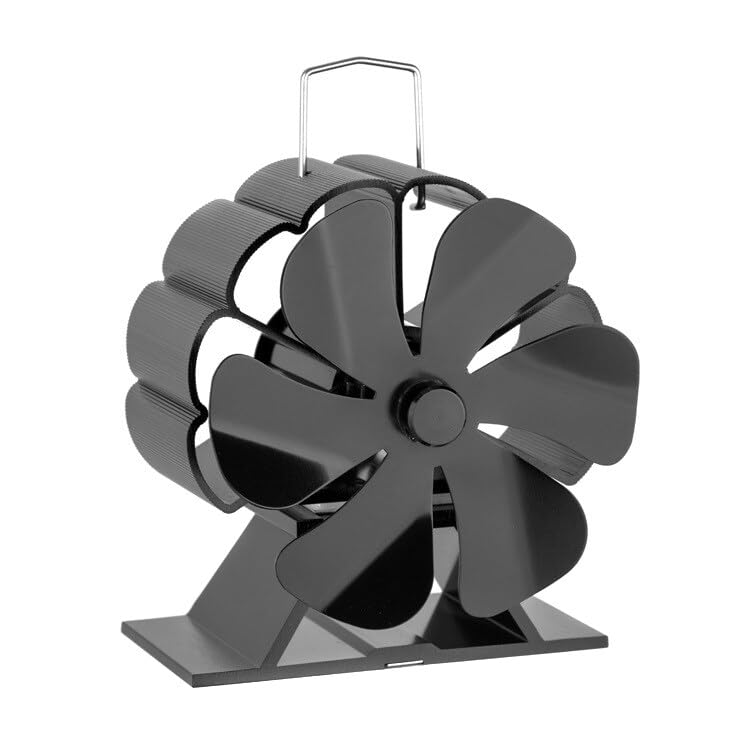 6-Blade Heat Powered Fireplace Fan - Silent Wood Stove Fan for Efficient Warm Air Circulation - Non-Electric Stove Burner Fan for Home, Living Room & Bedroom - Perfect for Cozy Winter Nights by the Fireplace