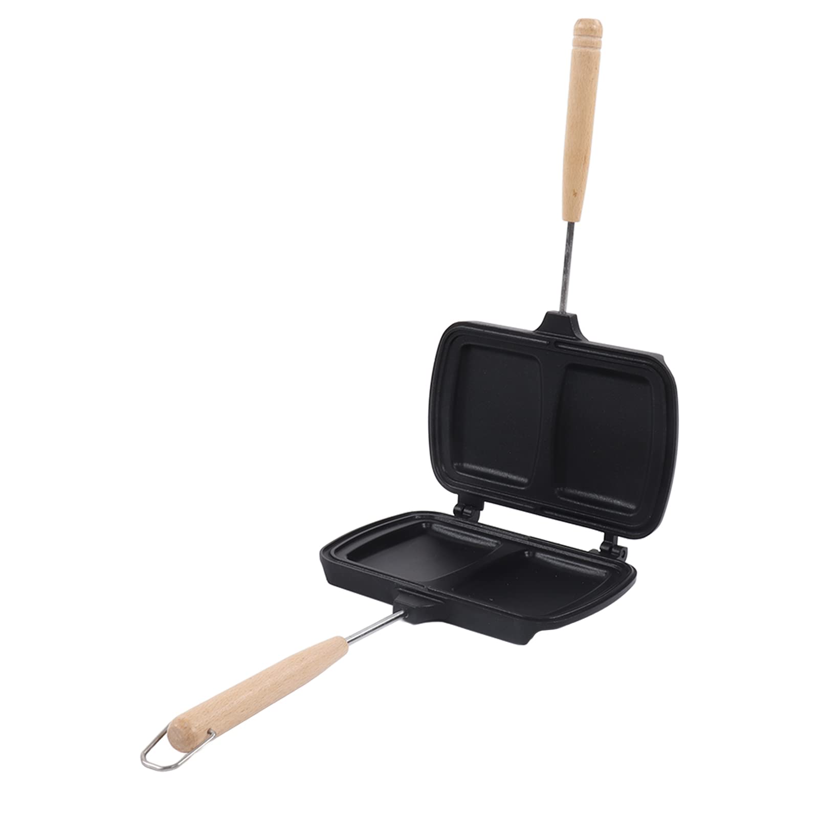 Nonstick Aluminum Alloy Double-Sided Sandwich Panini Maker with Removable Handles - Perfect for Grilled Cheese, Paninis & Breakfast Sandwiches at Home or Cafe