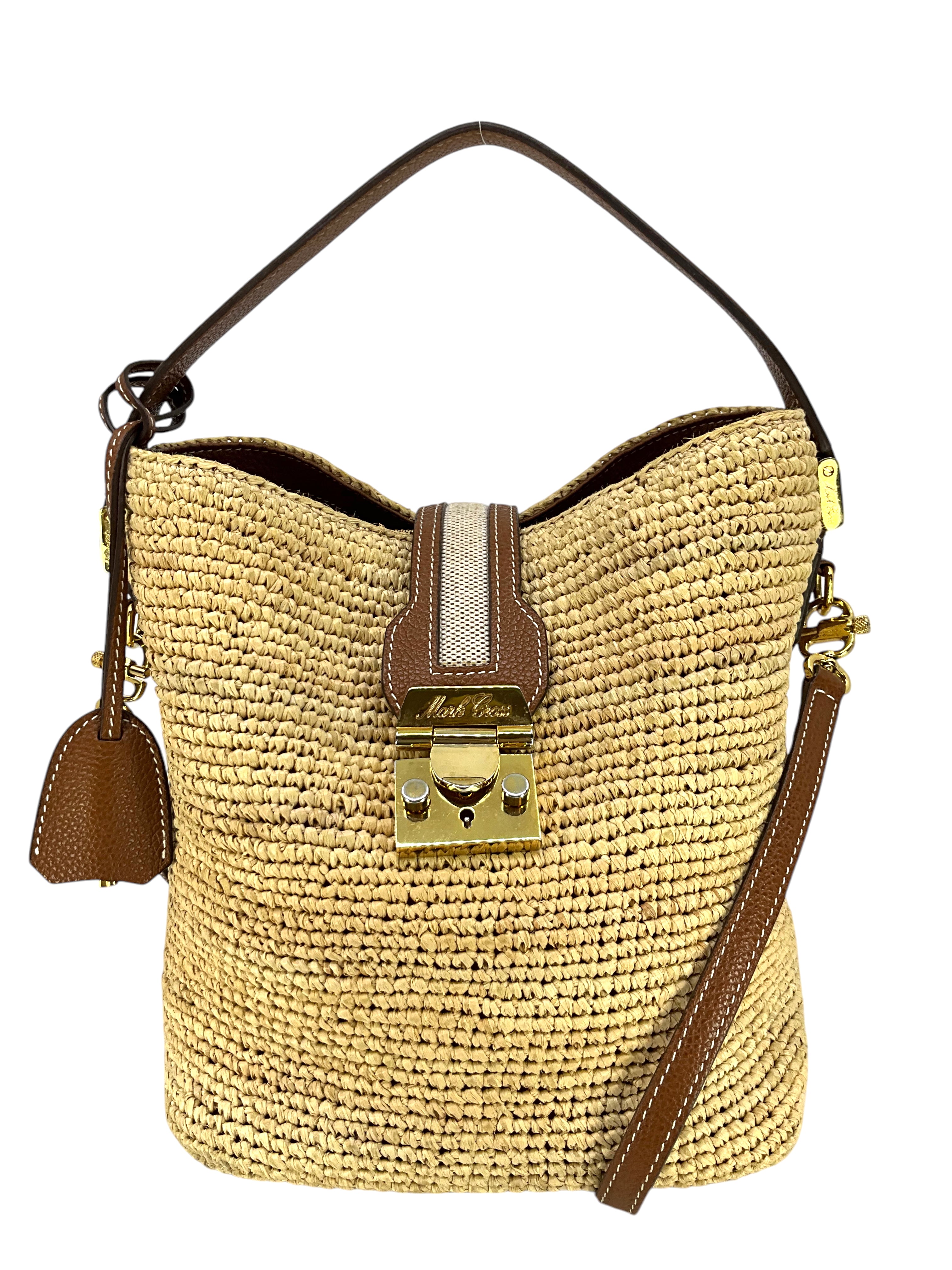 MARK CROSS Murphy Raffia Bag - Stylish Woven Straw Handbag for Women | Perfect for Summer, Beach, Travel & Everyday Use