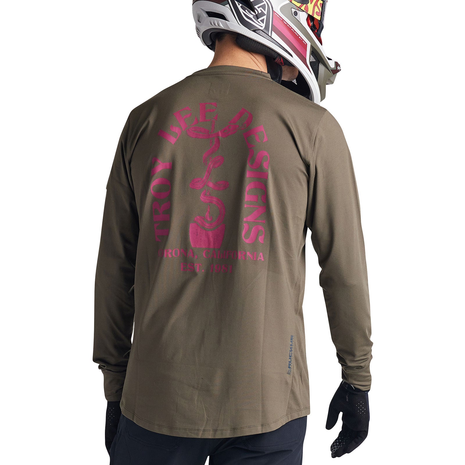 Ruckus Long Sleeve Motorcycle Riding Shirt - Olive Green Fang Design for Men & Women | Perfect for Bikers, Cruisers & Outdoor Adventures