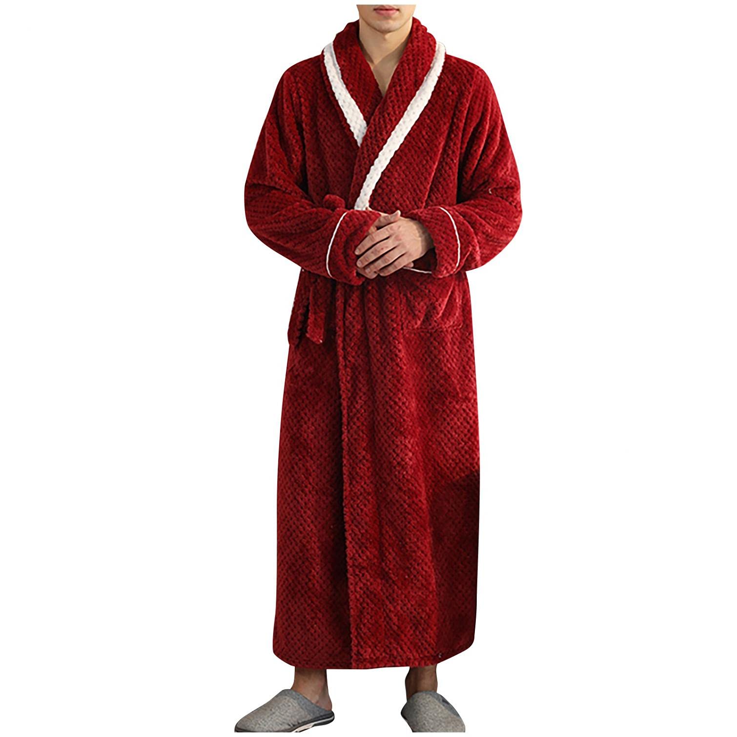 Women's Soft Plush Fleece Long Bathrobe with Shawl Collar - Full Length Winter Warm Spa Robe for Shower, Lounge & Relaxation at Home - Cozy Pajama Nightgown for Cold Weather Comfort