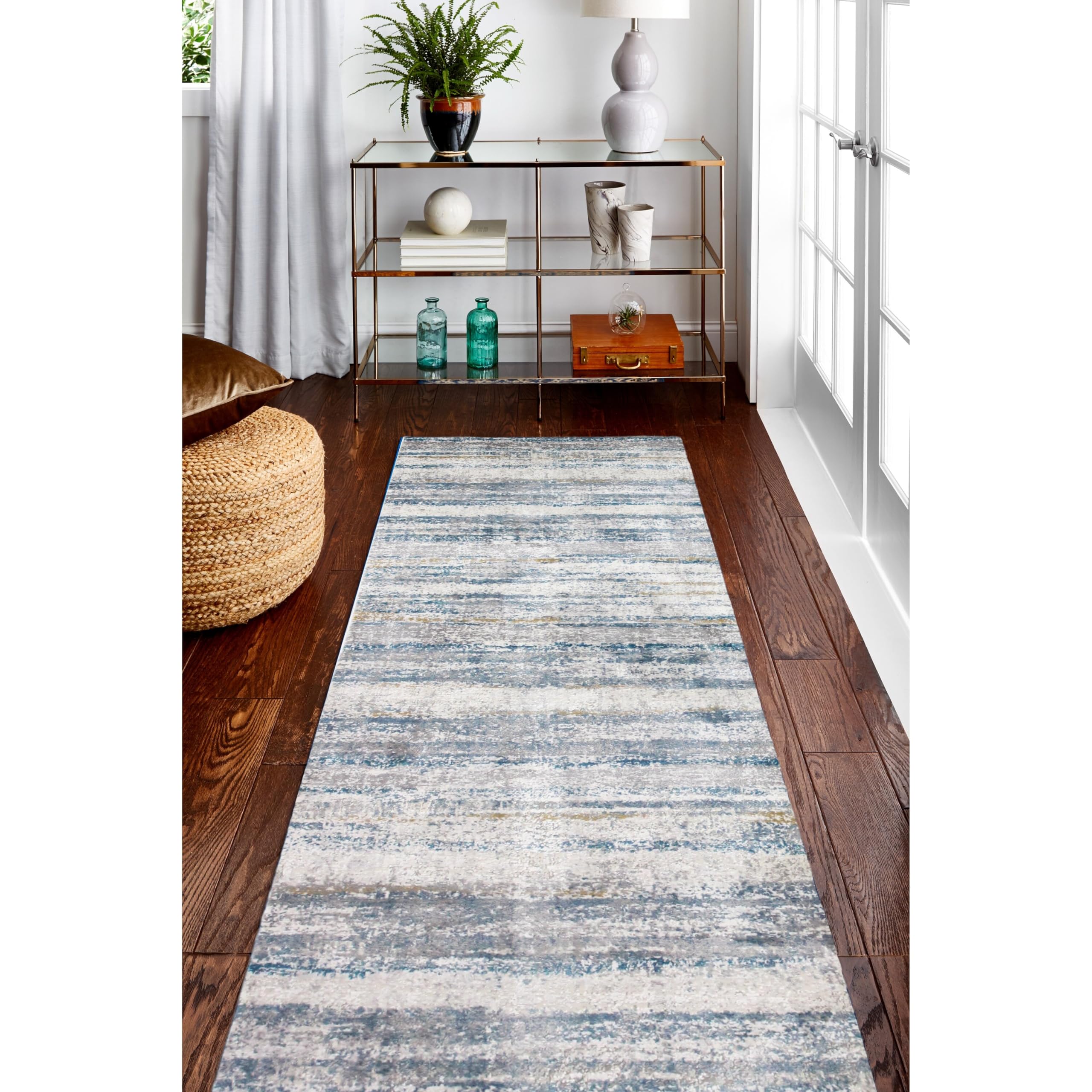 Bashian Collection Luxury Power Loom Polyester Area Rug - Soft Ivory Home Decor for Living Room, Bedroom, Entryway - 8.6' x 11.6' Runner Rug - Perfect for Modern Housewarming Gifts & Cozy Interior Design