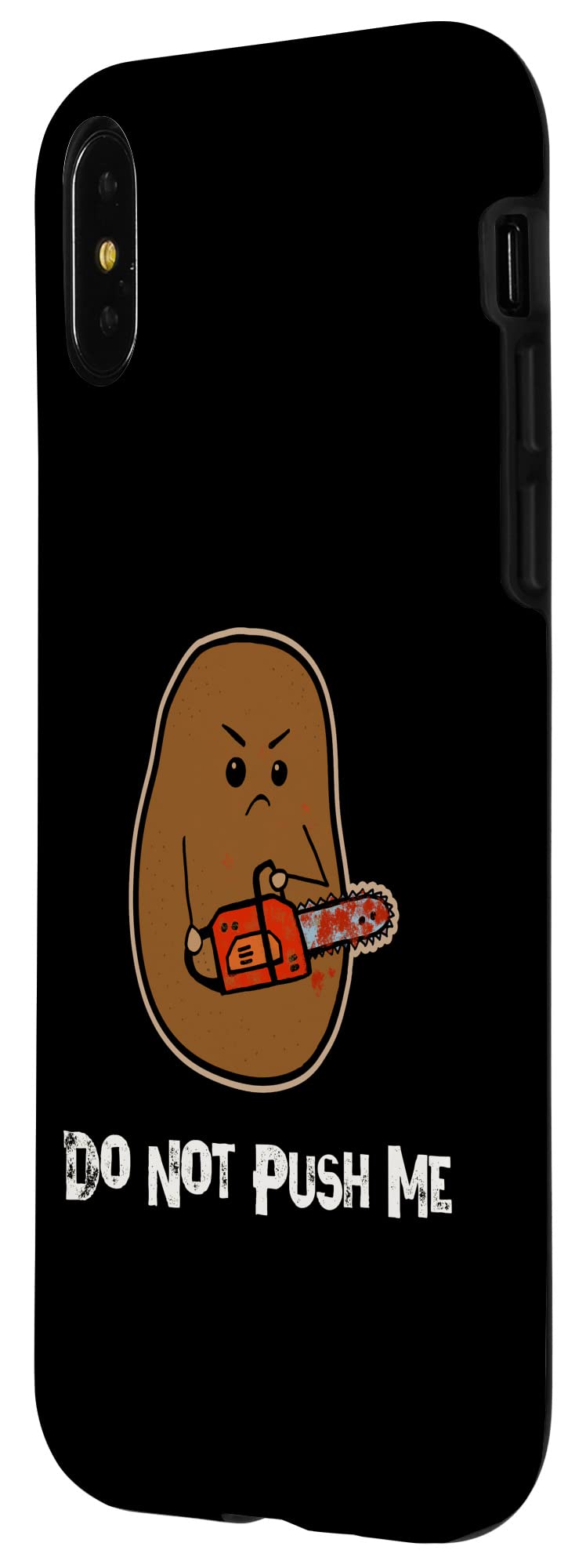 Funny Horror Potato Chainsaw iPhone X/XS Case - Anti-Social Angry Potato Design Protective Cover for iPhone X/XS - Perfect for Halloween, Cosplay & Unique Style Lovers