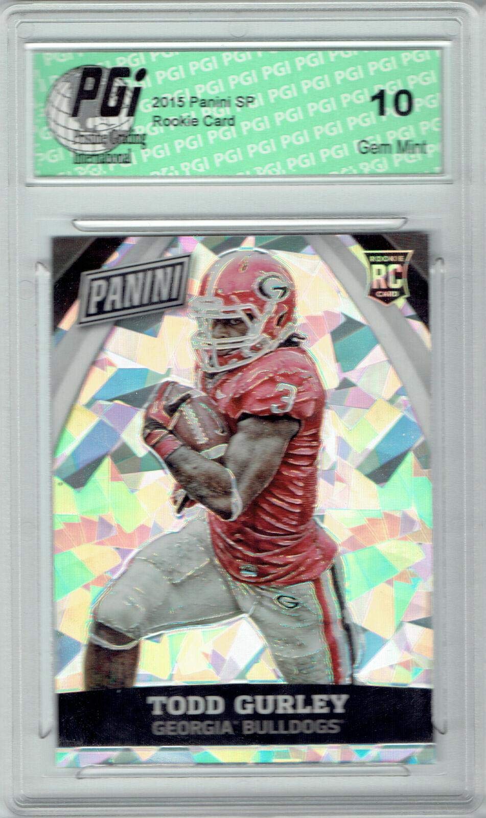 2015 Todd Gurley NFL Rookie Card #38 VIP Cracked Ice Limited Edition /25 - PSA Graded Football Trading Card for Collectors & Rams Fans - Perfect for Sports Memorabilia Displays & Investment Collections