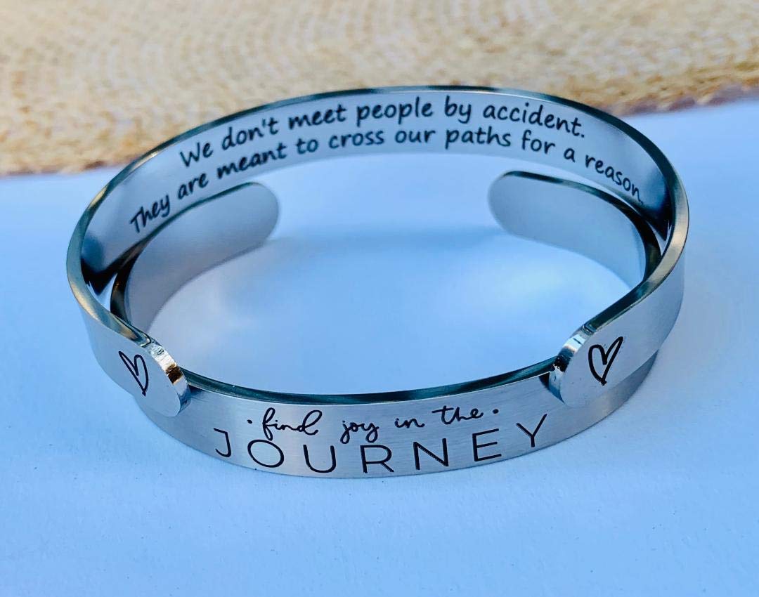 Dream Mantra Cuff Bracelet - Stackable Graduation & Birthday Gift for Her - Find Joy in the Journey - Best Friend Gift - Perfect for Daily Wear, Special Occasions & Spiritual Inspiration