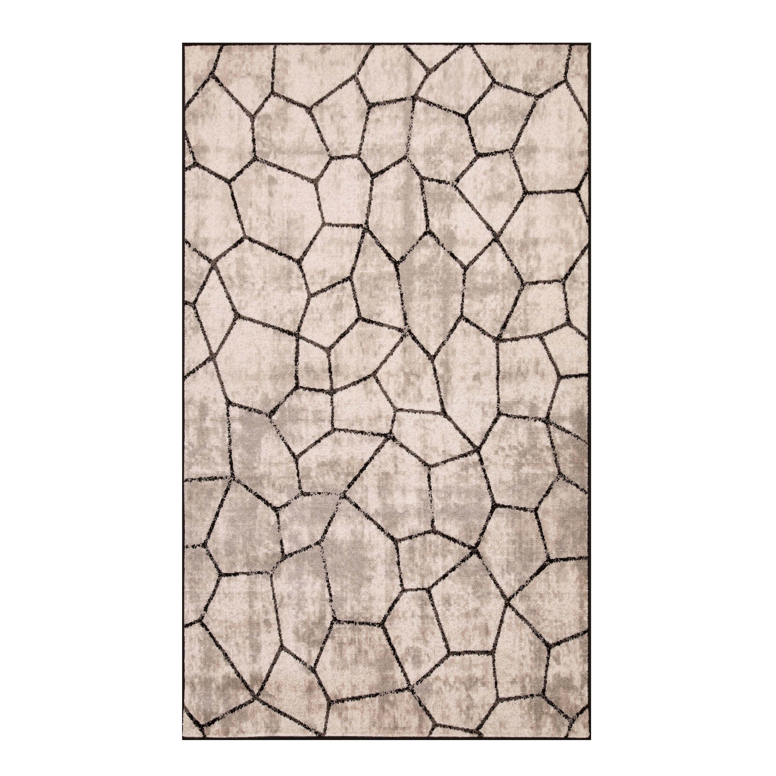 Modern Vegas Abstract Tile Pattern Indoor Area Rug - Non-Slip Soft Living Room Carpet for Home Decor, Bedroom, Office