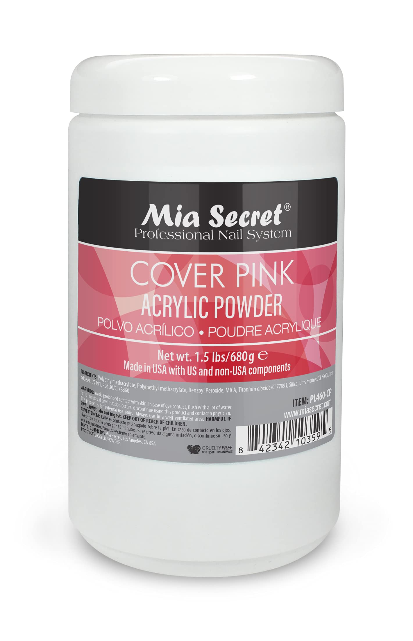 Mia Secret Cover Pink Acrylic Powder 1.5 lbs - Professional Nail Extension & Repair Kit for Acrylic Nails - Perfect for Salon, Home Manicure & DIY Nail Art