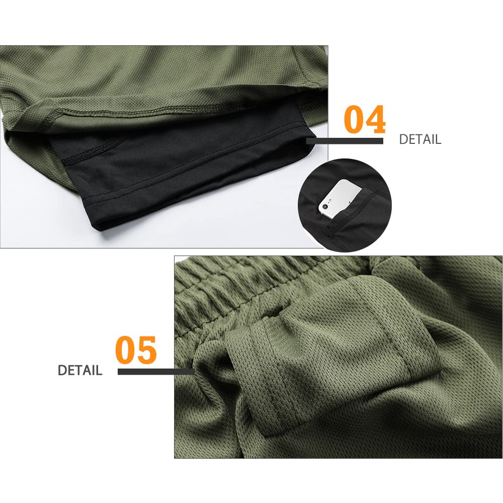 Surenow Men's Running Shorts - 2-in-1 Workout Shorts with Liner, 7-Inch Gym Yoga Sports Shorts for Men | Perfect for Running, Training & Outdoor Activities