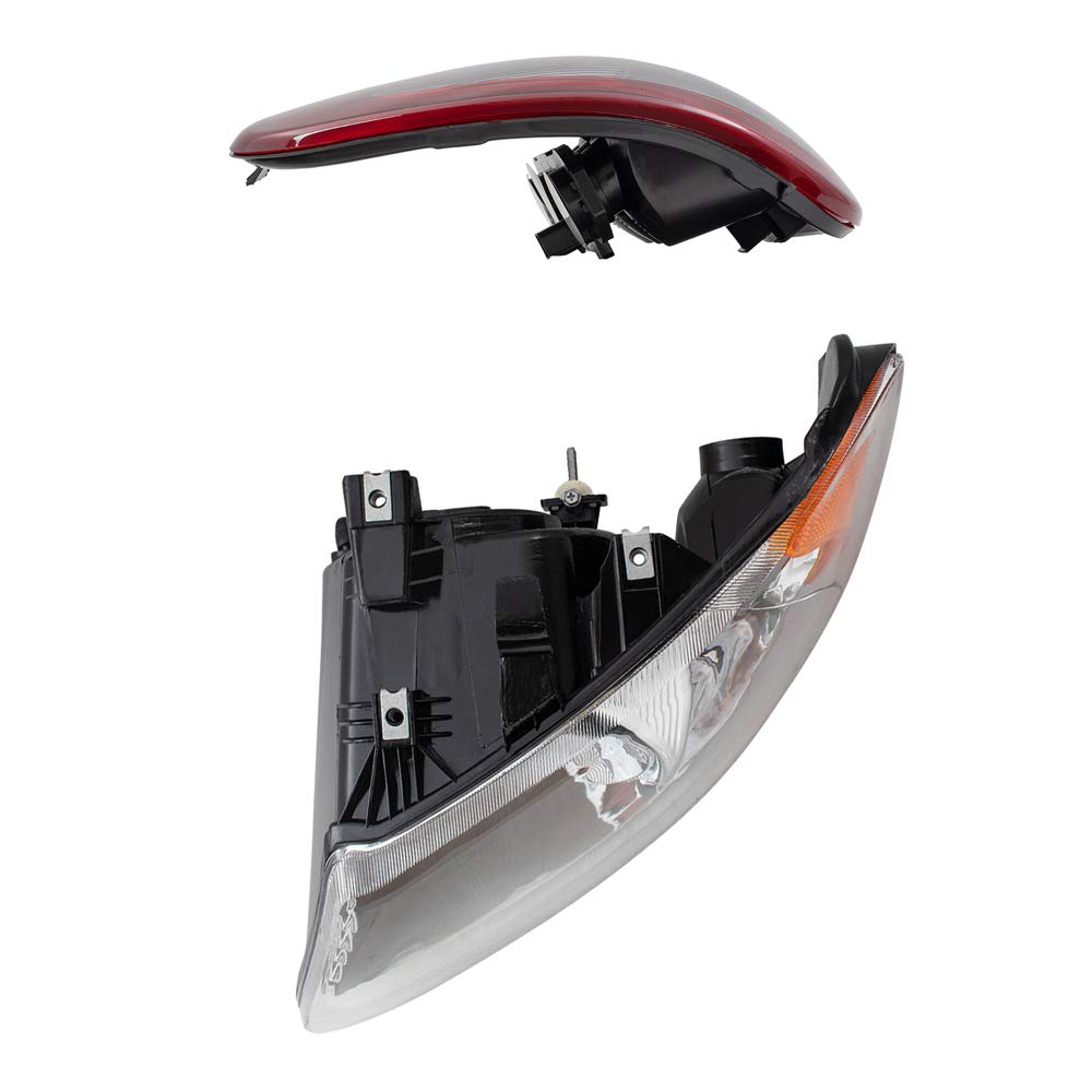 Brock Replacement Halogen Headlights and Tail Lights Set for 2001-2003 Dodge Caravan Chrysler Town & Country Plymouth Voyager - Enhanced Night Visibility & Safety Driving