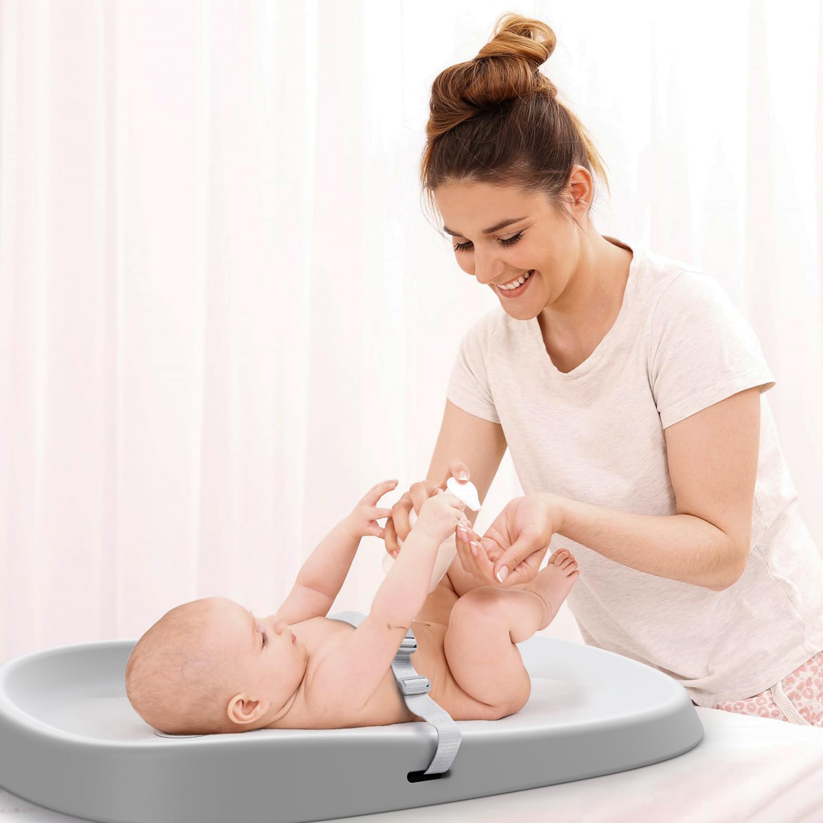 Bellababy Waterproof Non-Slip Baby Changing Pad - Soft Portable Diaper Changing Mat for Nursery & Travel - Lightweight PU Material (27.6
