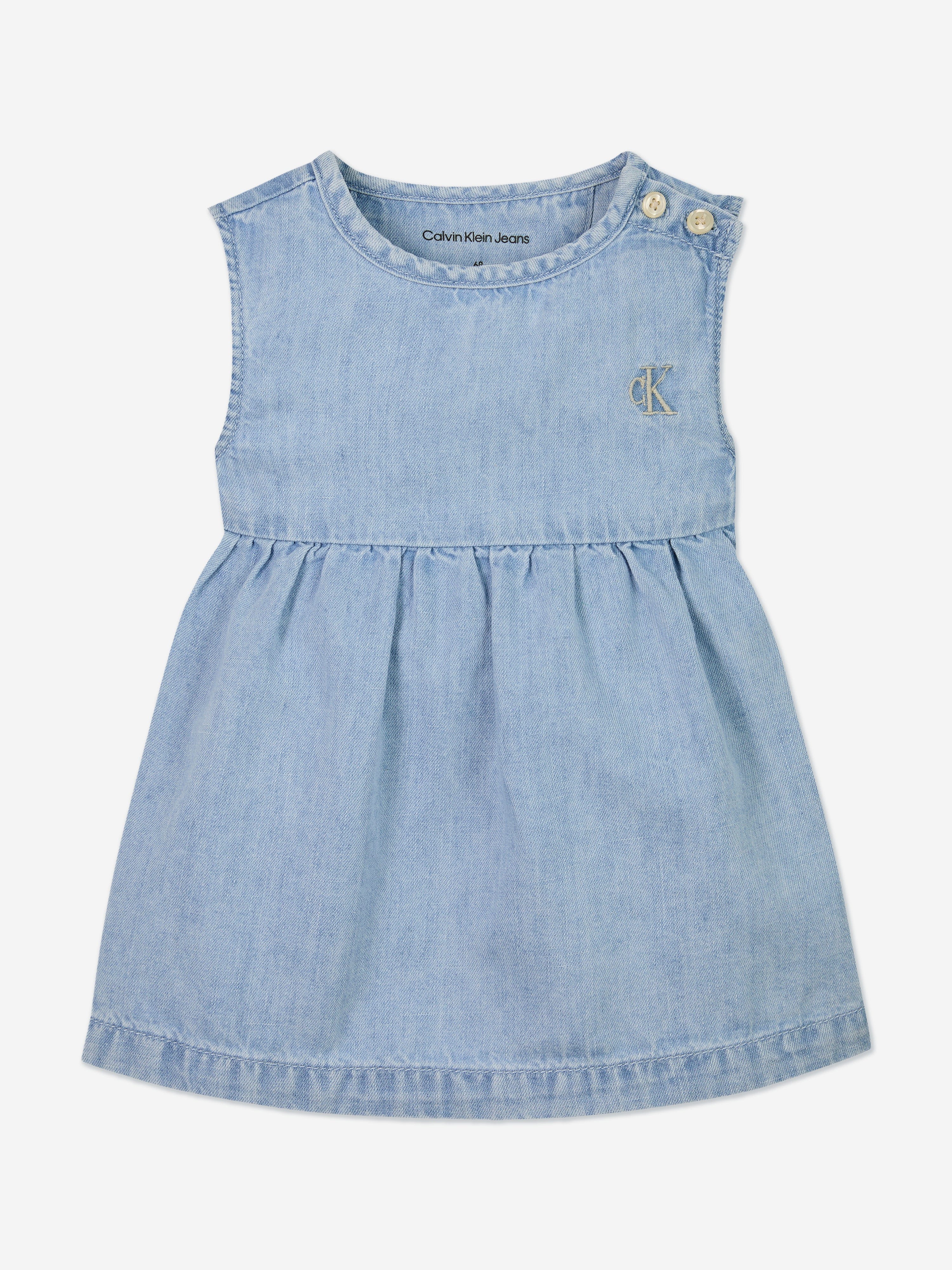 Baby Girls Lightweight Denim Dress in Blue - Soft & Comfortable Casual Outfit for Playdates, Parties & Everyday Wear