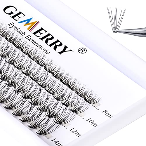 10D Individual Cluster Lashes - D Curl 0.07mm 8-14mm Mixed Length Black Mink Eyelash Extensions | Handmade DIY False Lashes by GEMERRY LASHES | Perfect for Natural Volume & Everyday Glam