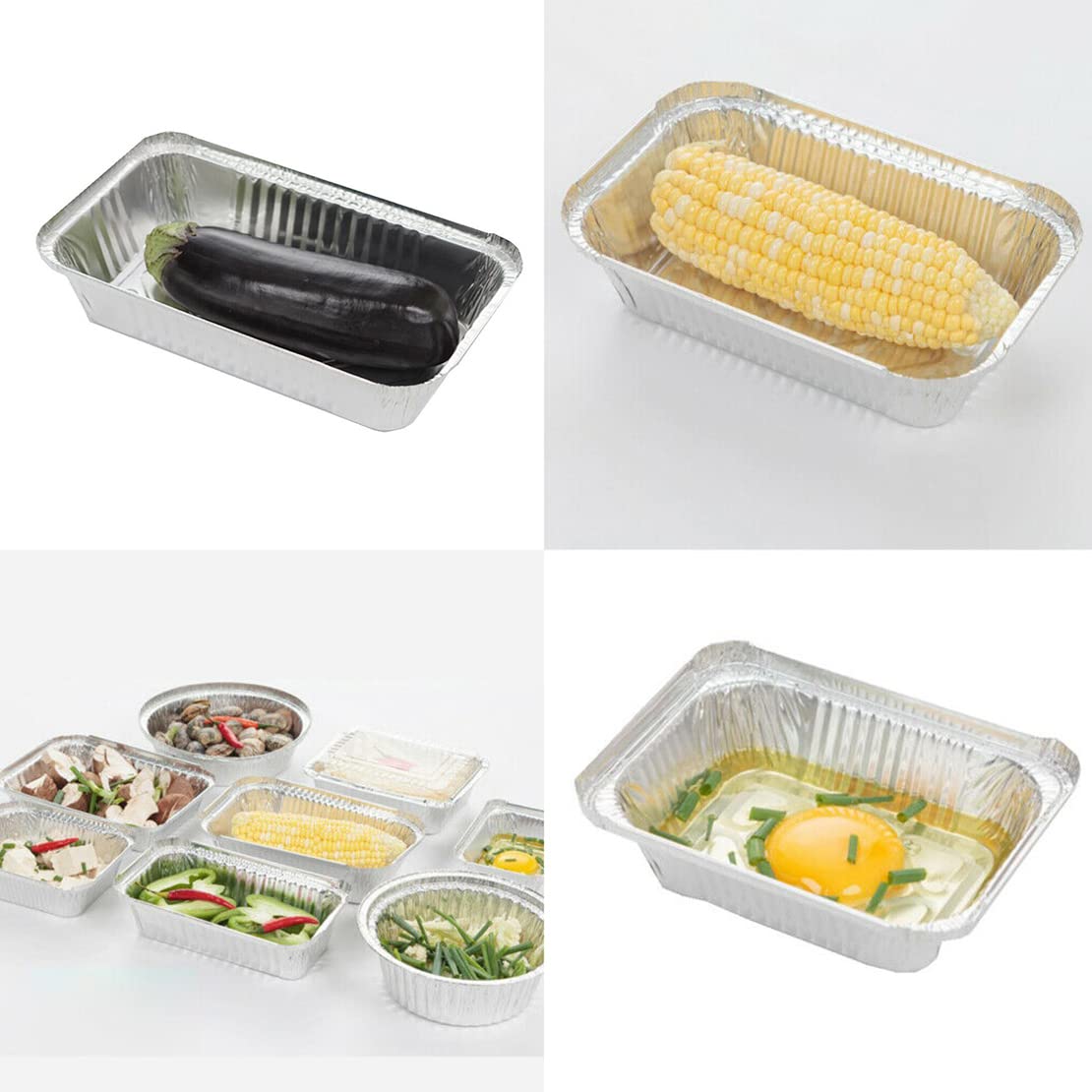 50Pcs 850ml Aluminum Foil Grease Drip Pans Trays for BBQ Grills - Disposable Grill Drip Catcher for Smokers, Roasting, Baking & Outdoor Cooking - Heavy Duty & Leak Proof