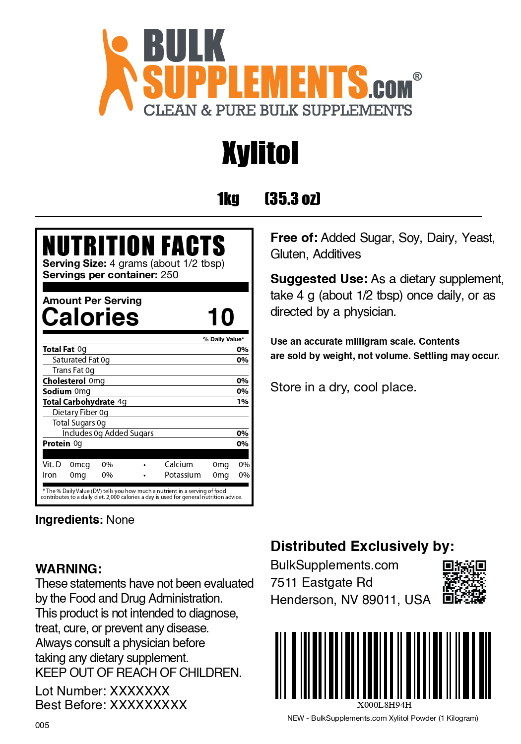 Xylitol Crystals - Natural Sugar Substitute, Low Calorie Sweetener for Baking, Cooking & Diabetic-Friendly Recipes | Perfect for Keto, Vegan & Healthy Lifestyle