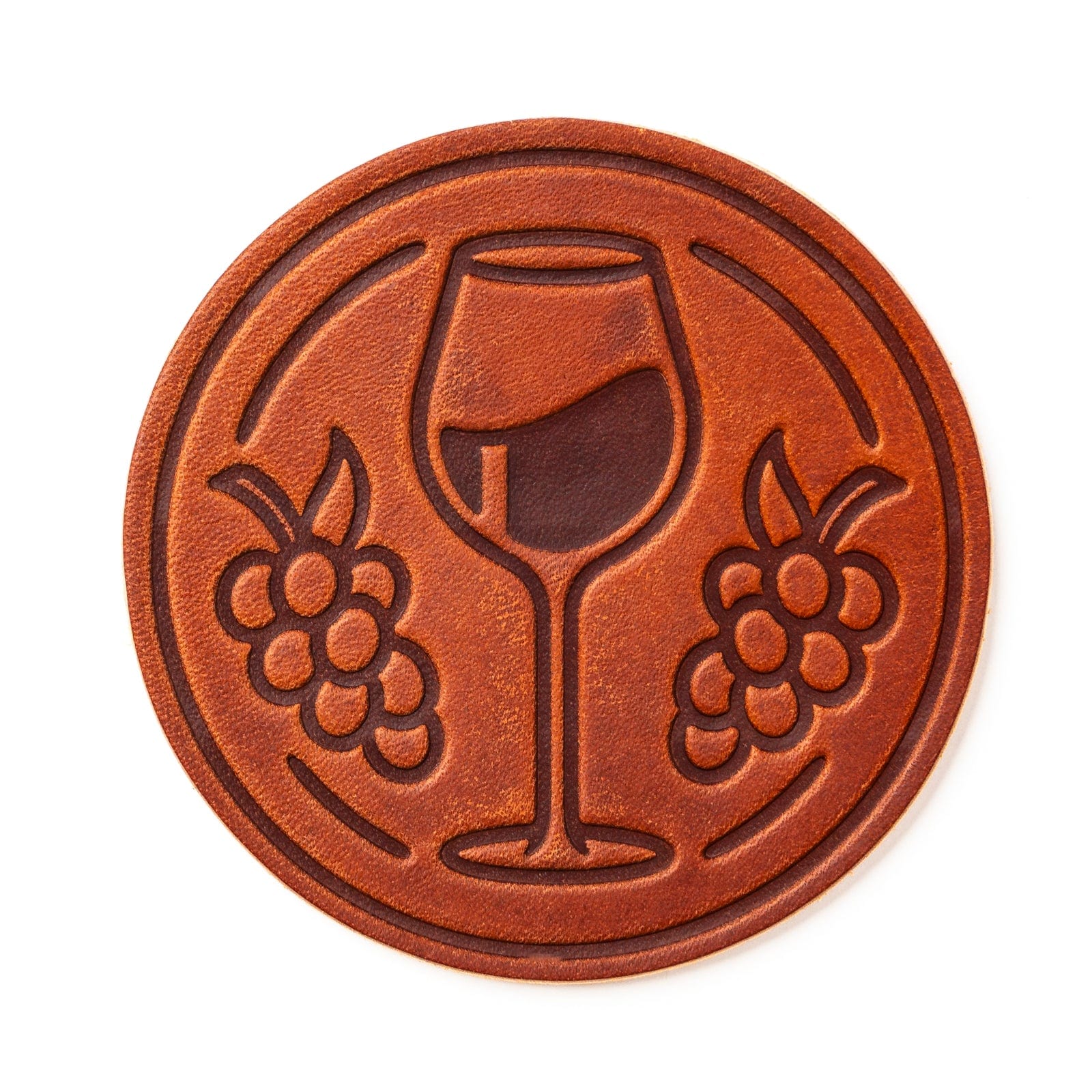 Premium Leather Coasters Set of 4 - Elegant Merlot Wine Color - Perfect for Home Bar, Office Desk & Dining Table Protection