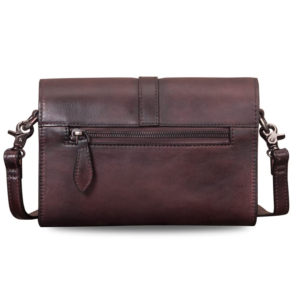 Genuine Leather Small Purses for Women - Vintage Real Leather Shoulder Bag Crossbody Purse Satchel with Adjustable Strap | Perfect for Everyday Use, Travel, and Special Occasions