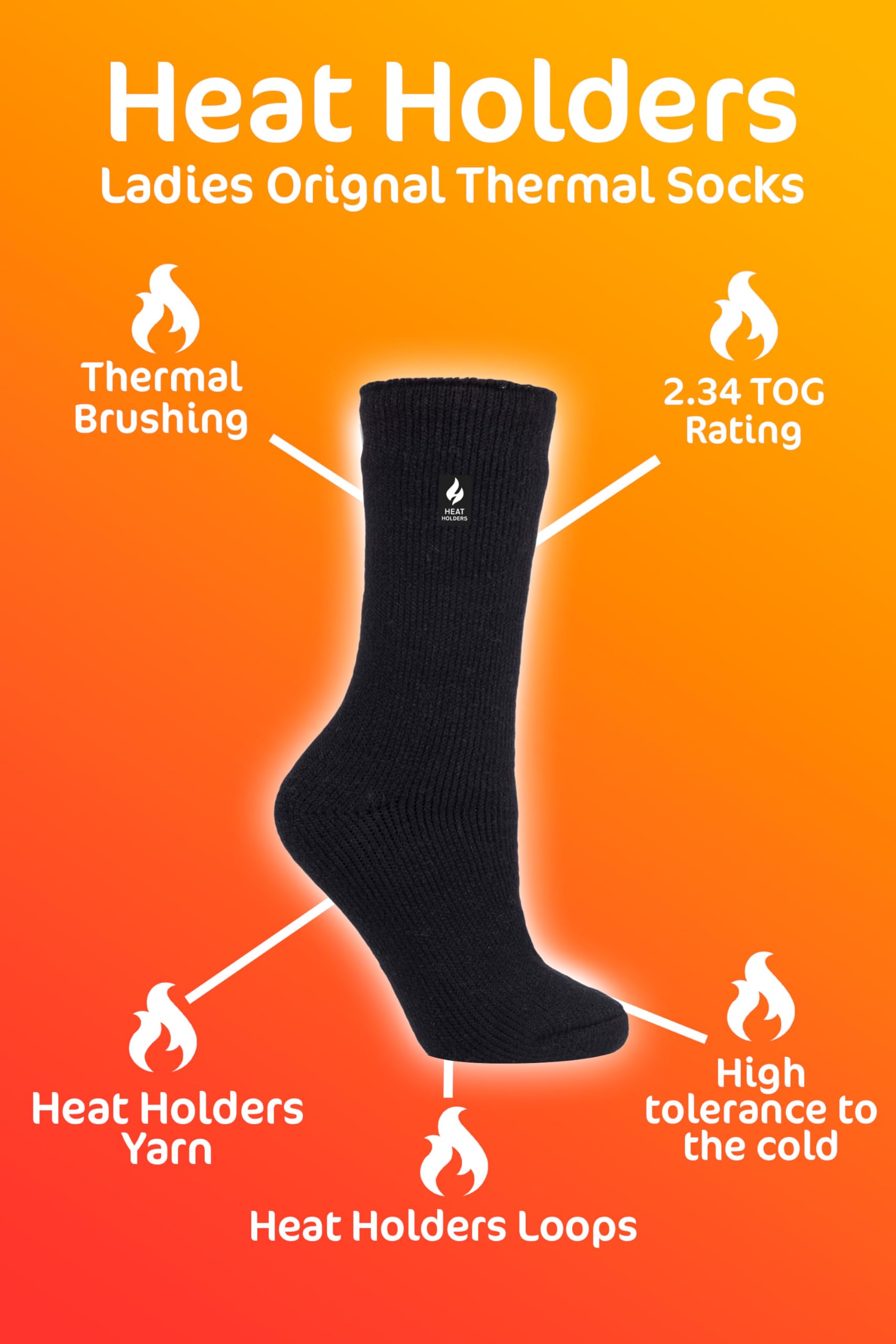 Heat Holders Thermal Socks for Women - Ultra Warm Winter Socks, Original Thermal Lining, US Shoe Sizes - Perfect for Cold Weather, Outdoor Activities & Cozy Home Wear