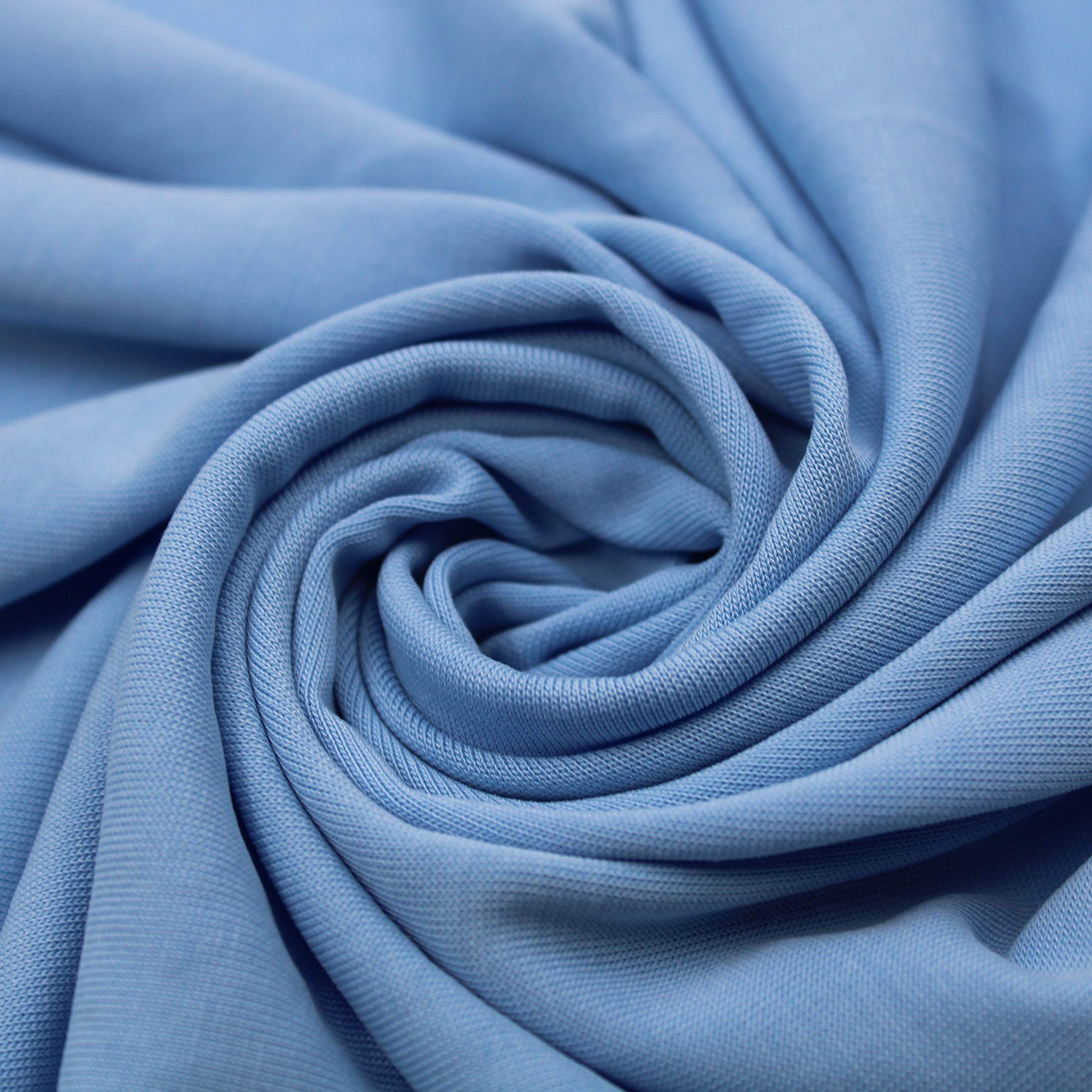 Premium Dusty Blue Modal Poly Sand Wash Jersey Cupro Knit Fabric - Soft & Breathable Material for Dresses, Loungewear & DIY Fashion Projects