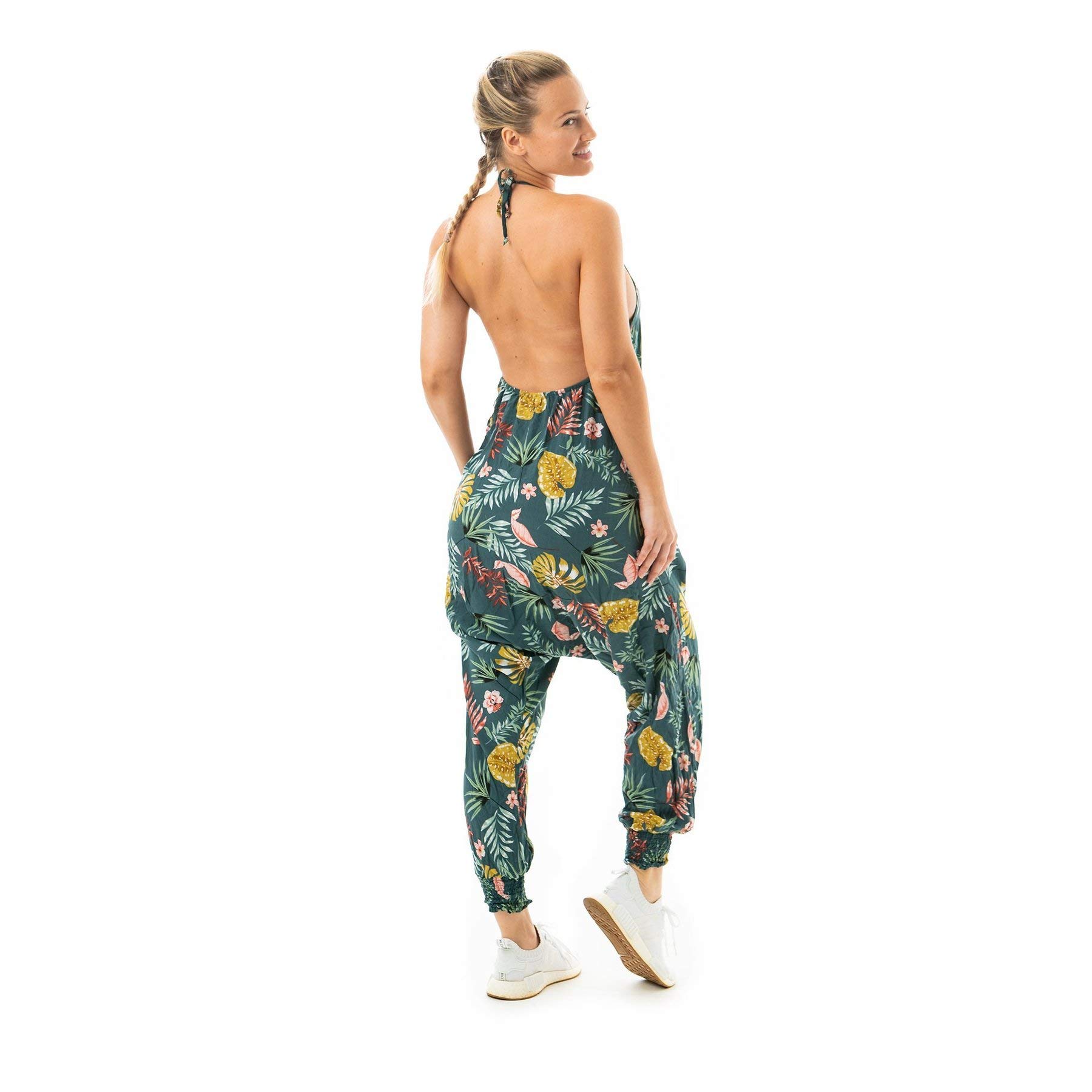 Buddha Pants Women's Savannah Jumper - 100% Cotton Harem Jumpsuit with Pockets - Lightweight & Loose Fit Summer Travel Outfit - Perfect for Yoga, Beach, and Casual Wear