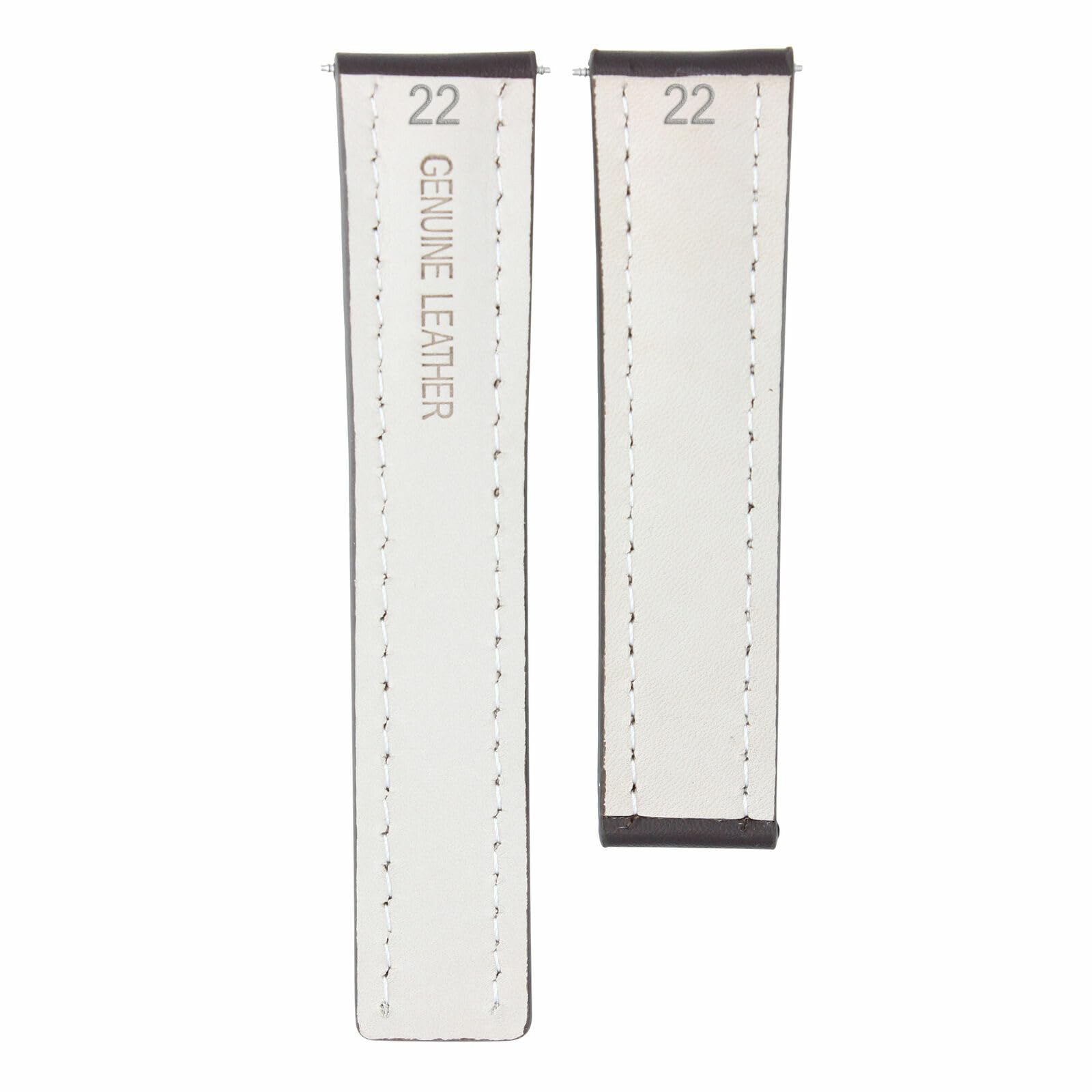 22mm Genuine Leather Watch Band Strap - Smooth Brown Replacement Strap Compatible with Breitling Navitimer & Colt Super Ocean - Perfect for Business, Casual & Dress Watches