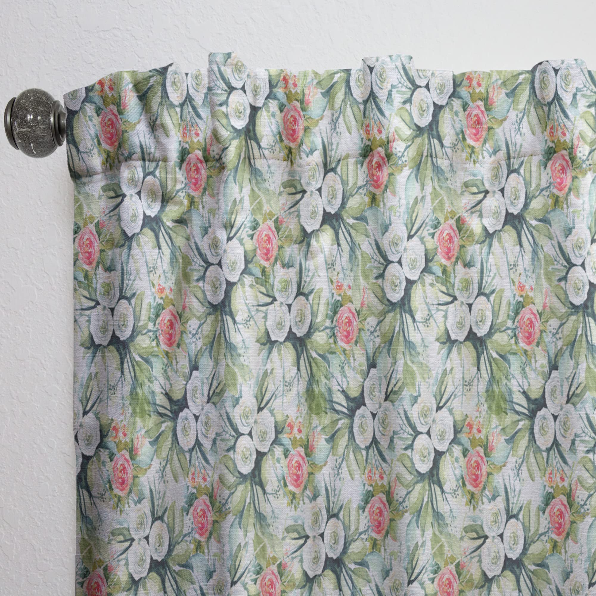 Floral Seamless Pattern Blackout Curtains - Thermal Insulated Room Darkening Drapes for Bedroom & Living Room - Single Panel 52x120 Inches - Perfect for Home Decor, Privacy & Light Control