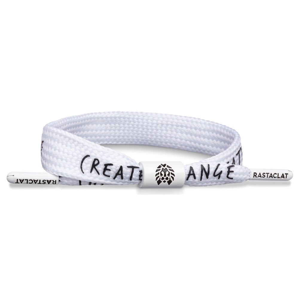 Rastaclat Create White Wristband Bracelet for Men & Women - Adjustable M/L Size - Perfect for Gym, Running, and Everyday Wear
