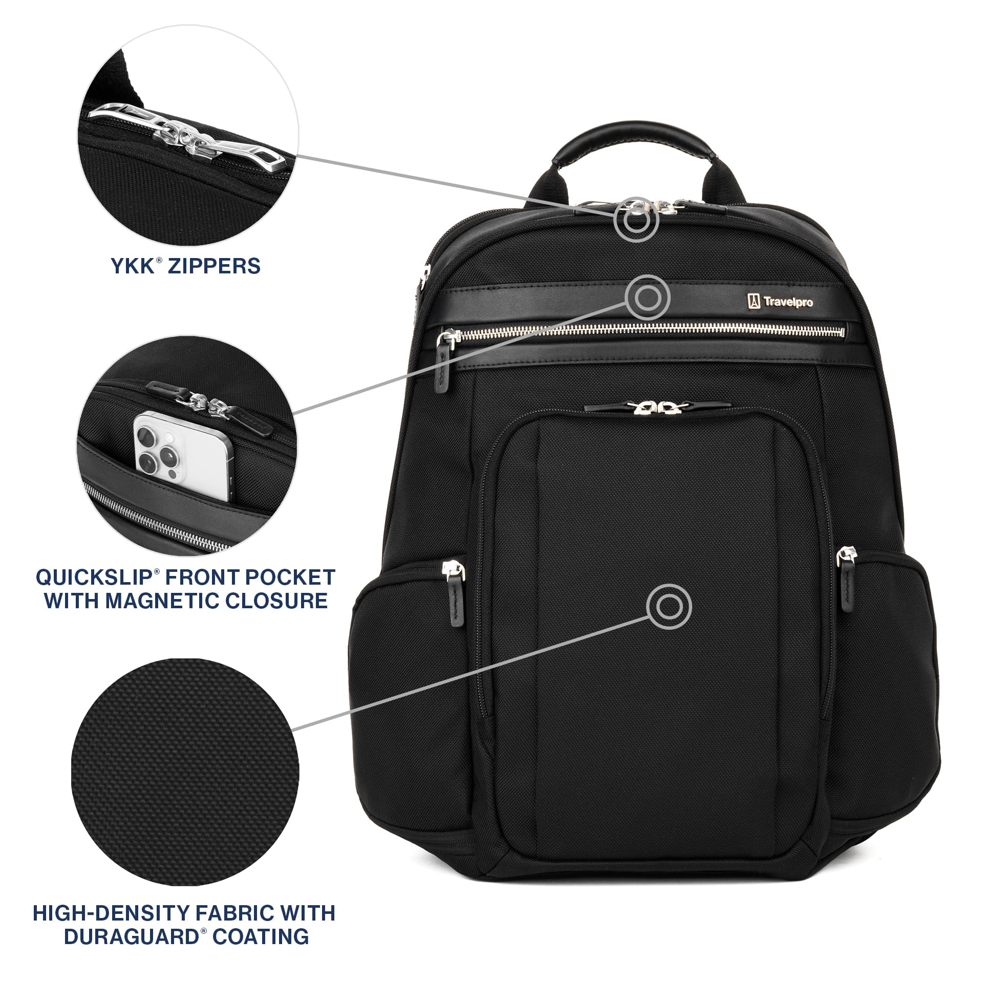 Travelpro Platinum Elite Business Laptop Backpack for Men & Women - Water Resistant 16-Inch Laptop Travel Bag - Perfect for Business Trips, Commuting & Airplane Carry-On (Black)