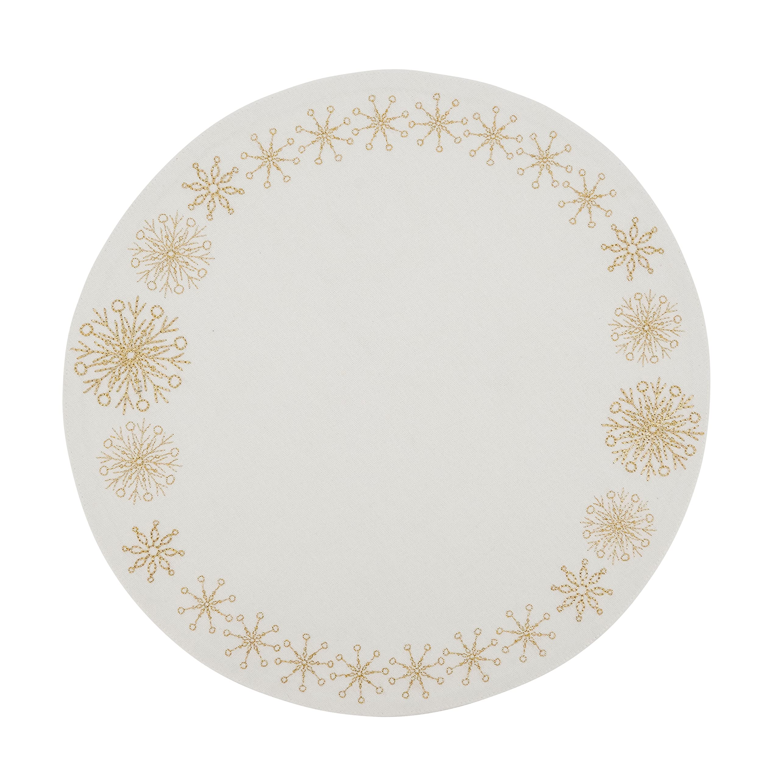Embroidered Snowflakes Christmas Placemats Set of 4 - Holiday Table Decor for Winter Dinner Parties & Festive Home Decor