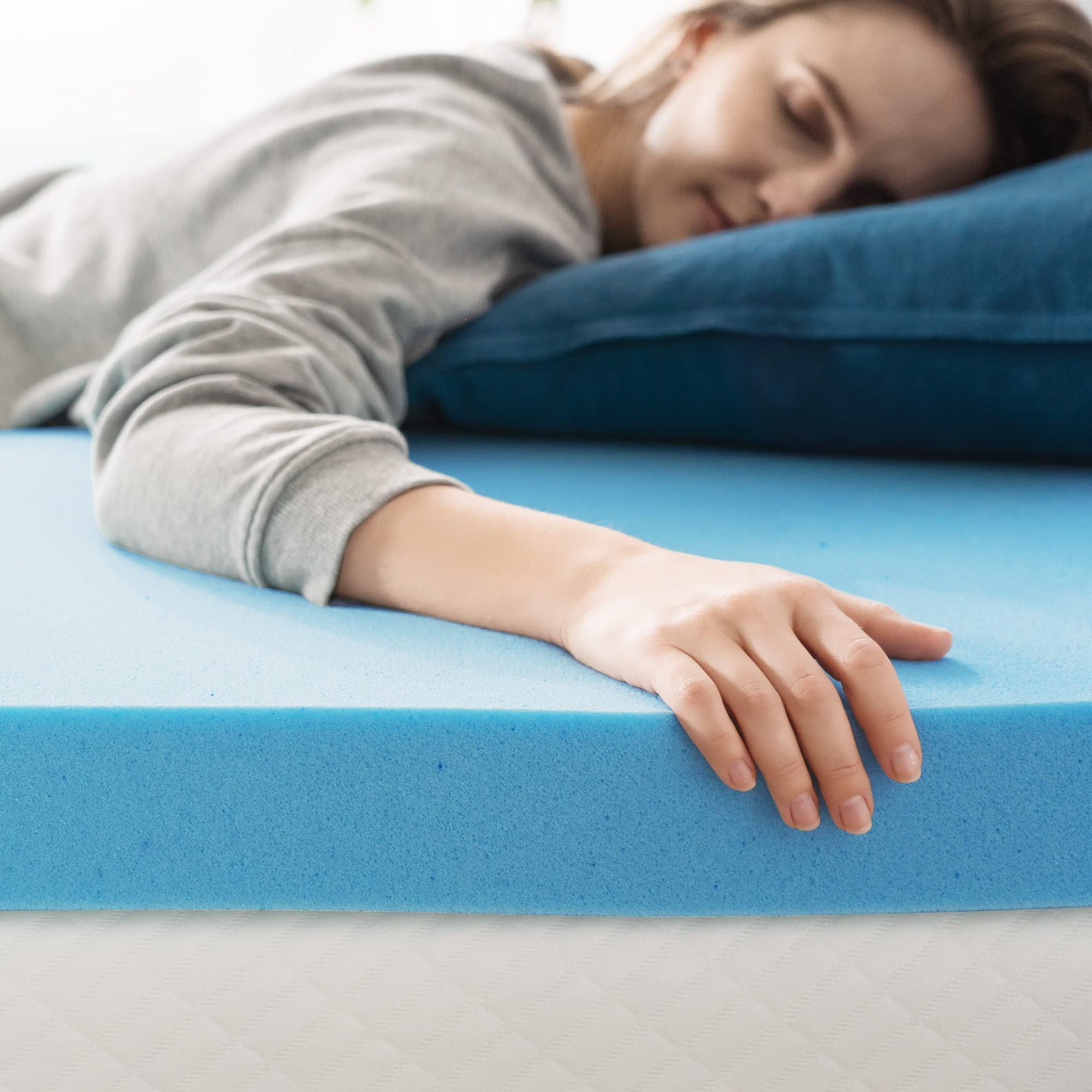 ZINUS 3 Inch Green Tea Cooling Gel Memory Foam Mattress Topper - King Size, CertiPUR-US Certified Cooling Gel Foam for Pressure Relief & Temperature Regulation - Perfect for Hot Sleepers & Bedroom Comfort Upgrade