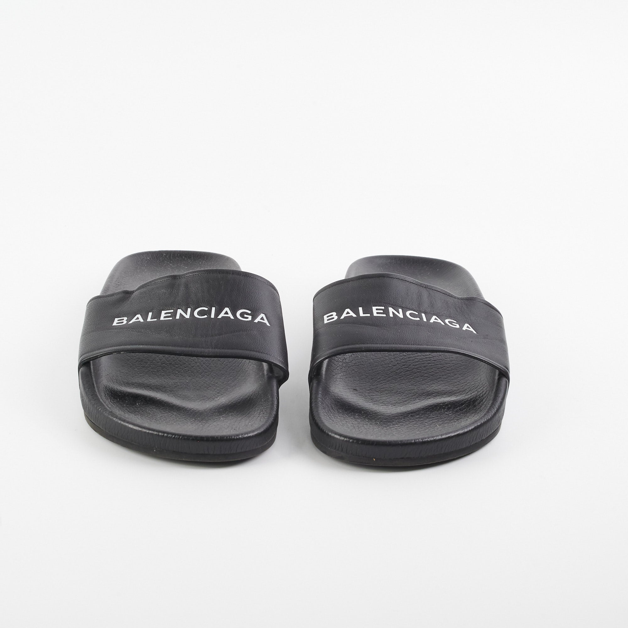Balenciga Classic Logo Leather Slide Sandals Size 38 - Comfortable & Stylish Summer Slides for Women | Perfect for Beach, Pool, and Casual Outings
