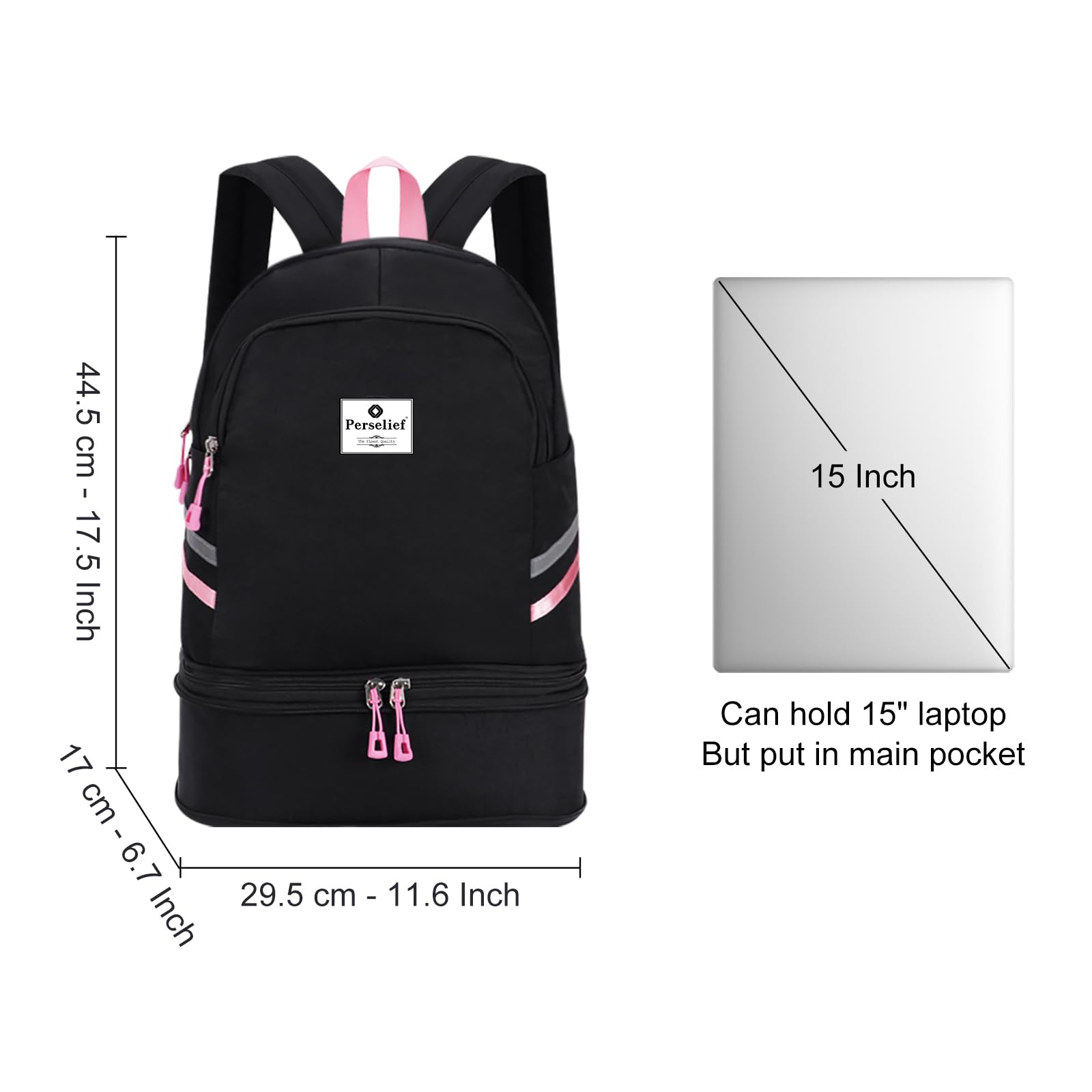 **Foldable Waterproof Gym Backpack for Women - Sports Backpack with Shoe Compartment & Wet Pocket, Travel Laptop Backpack for Fitness, Yoga, Swimming & Outdoor Activities**    *(Perfect for Gym, Travel, Work & Daily Commute - Lightweight & Durable Design!)*