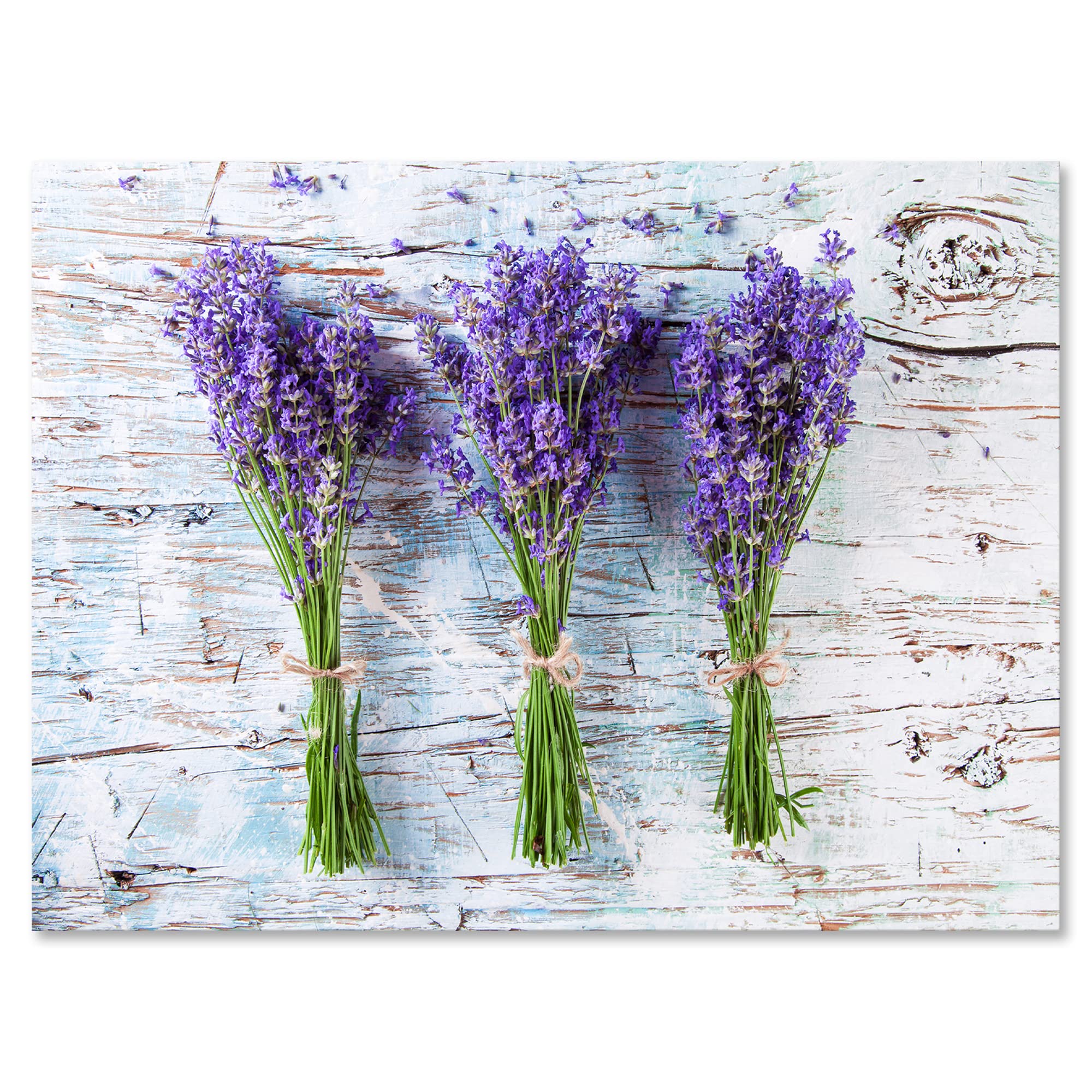 Fresh Lavender on Wood Farmhouse Canvas Wall Art - Rustic Floral Home Decor for Living Room, Bedroom & Office