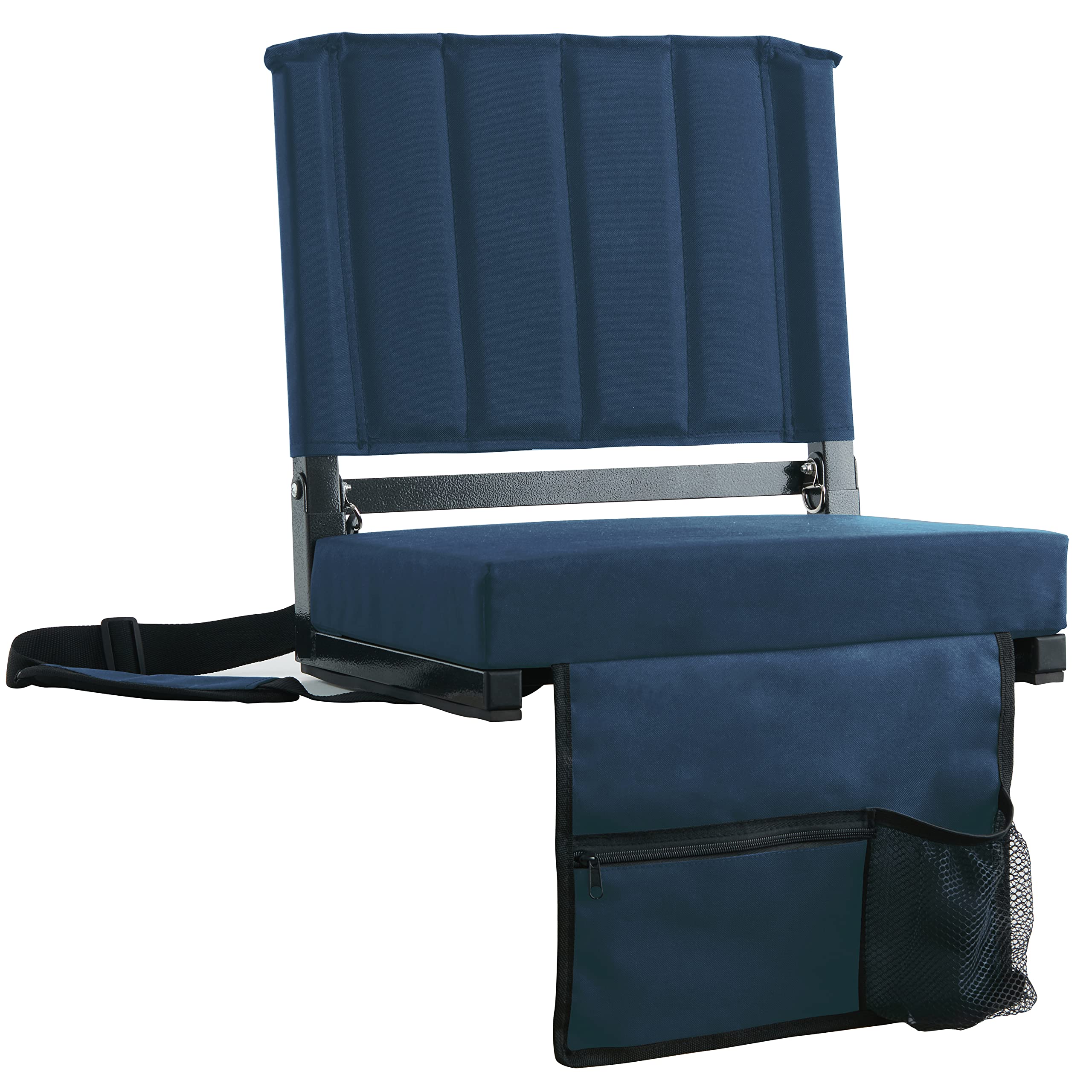 SPORT BEATS Stadium Seats with Back Support - Portable Bleacher Chairs with Thick Cushion & Shoulder Strap - Comfortable Foldable Seat for Football Games, Baseball, Concerts & Outdoor Events