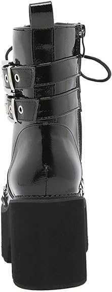 Women's Chunky Heel Platform Ankle Boots - Gothic Punk Motorcycle Combat Riding Boots with Lace Up & Zipper, Round Toe for Casual Outfits, Night Out, Concerts & Street Style Fashion