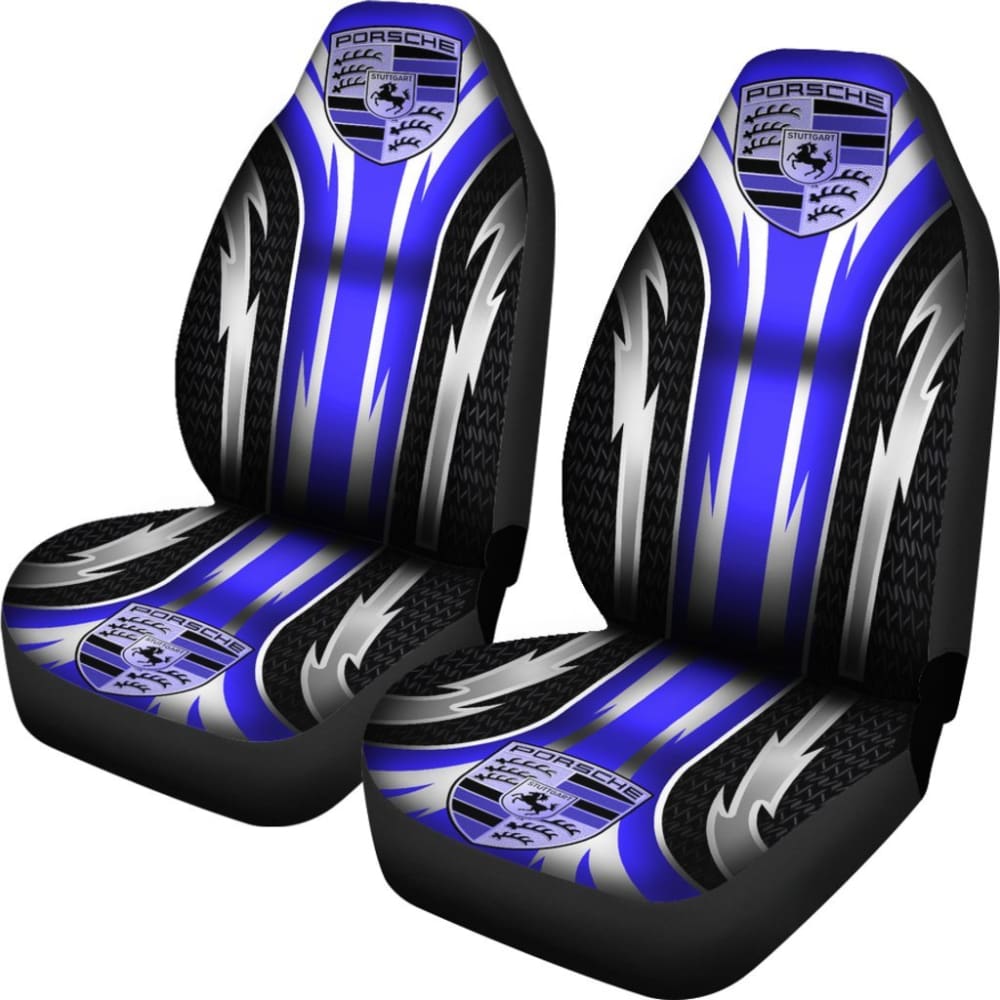 Premium 2-Piece Front Porsche Seat Covers - Blue (Part #144627) | Universal Fit for Porsche Models | Car Interior Protection & Style Upgrade
