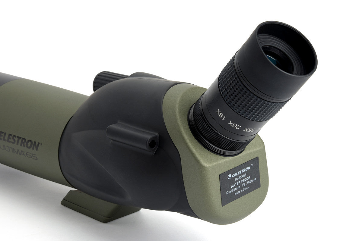 Ultima 18 55-65mm Angled Zoom Spotting Scope - High Power Magnification for Bird Watching, Hunting & Outdoor Observation
