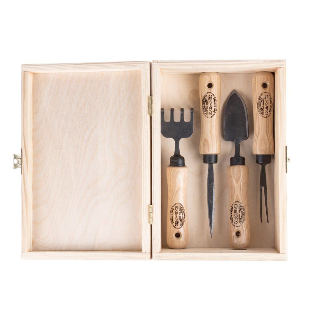 Premium DeWit Bonsai Tool Kit with 5-Piece Stainless Steel Tools in Wooden Gift Box - Perfect for Bonsai Pruning, Shaping & Plant Care - Ideal for Gardeners, Beginners & Bonsai Enthusiasts