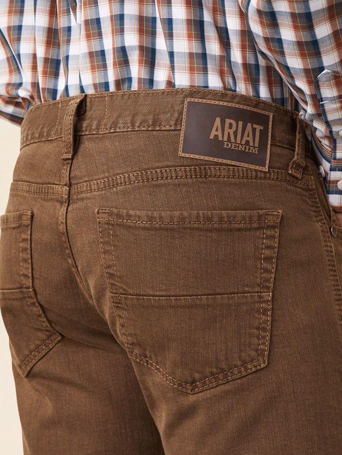 Ariat Men's M7 Grizzly Straight Jean in Peat Brown - Durable Work Pants for Ranch, Construction & Outdoor Activities