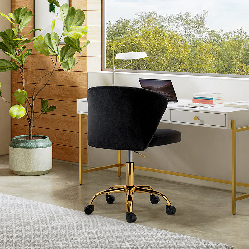 Premium Chandra Velvet Office Chair - Ergonomic Executive Desk Chair with Lumbar Support for Home & Office Workspaces - Comfortable Modern Computer Chair for Long Hours of Sitting