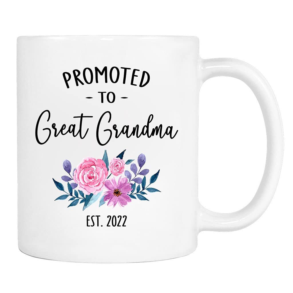 Promoted To Great Grandma Ceramic Coffee Mug - Funny Gift for New Great Grandmothers - Perfect for Tea, Coffee & Hot Drinks - Ideal for Celebrations & Family Gatherings