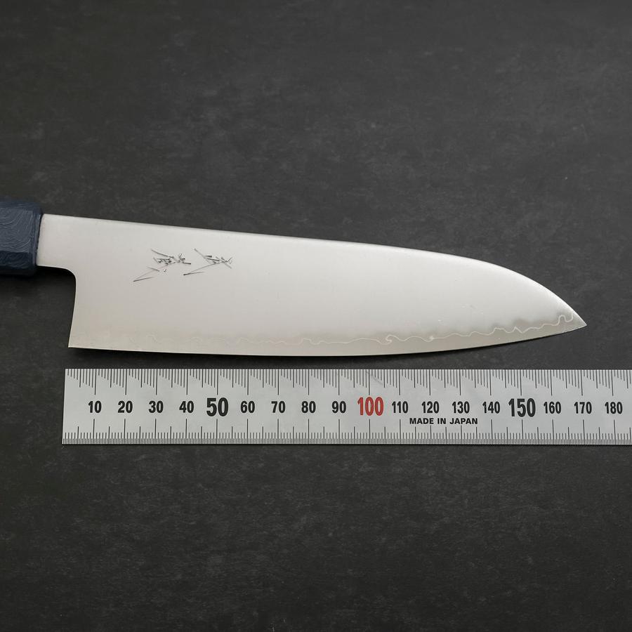 Premium Santoku Knife 170mm - Chromax Steel Blade with Polished Blue Urushi Handle - Perfect for Slicing, Dicing & Chopping Vegetables, Meat & Fish in Professional & Home Kitchens