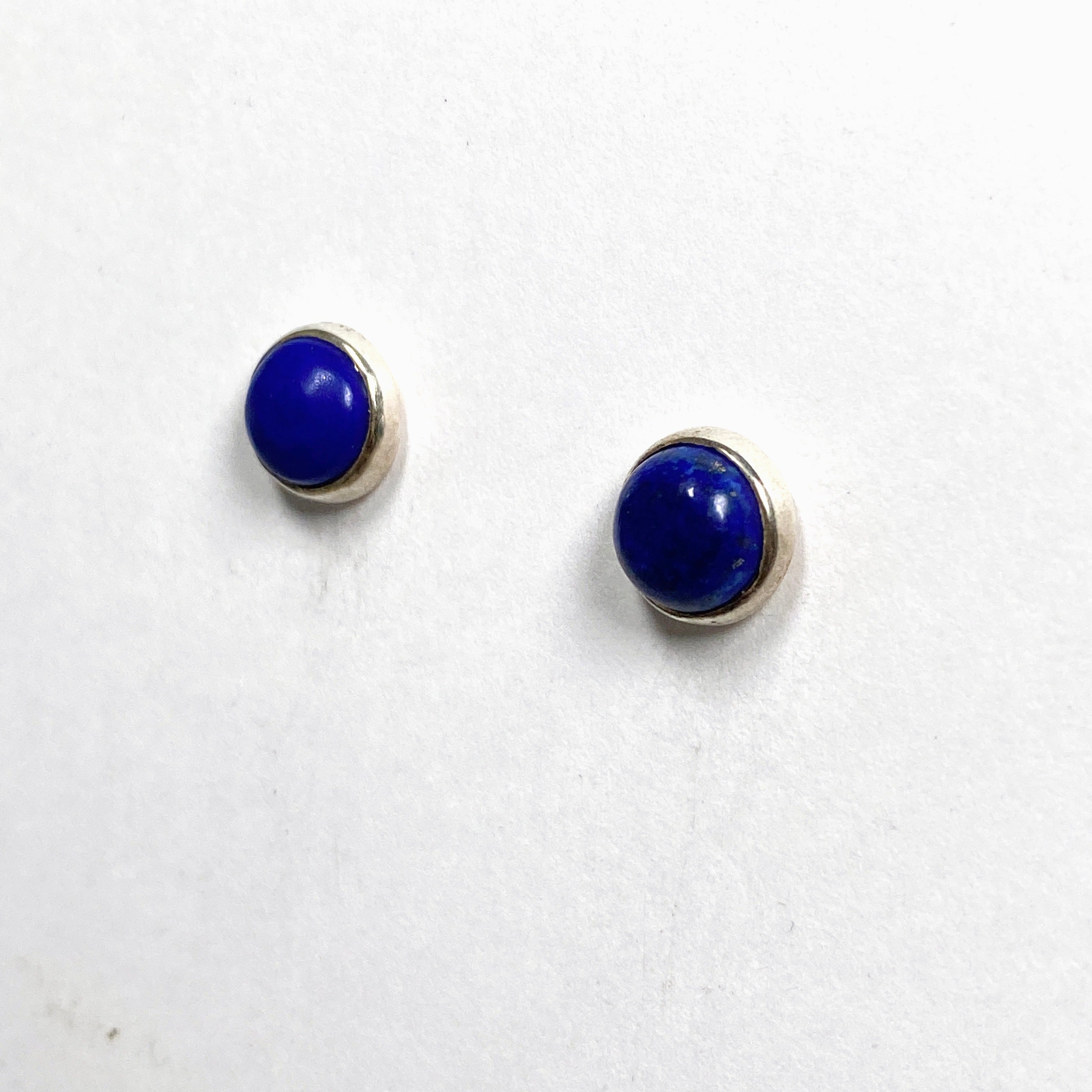 Lapis Lazuli Round Cabochon Stud Earrings - Natural Stone Jewelry for Women, Gift for Her | Perfect for Everyday Wear, Parties & Special Occasions