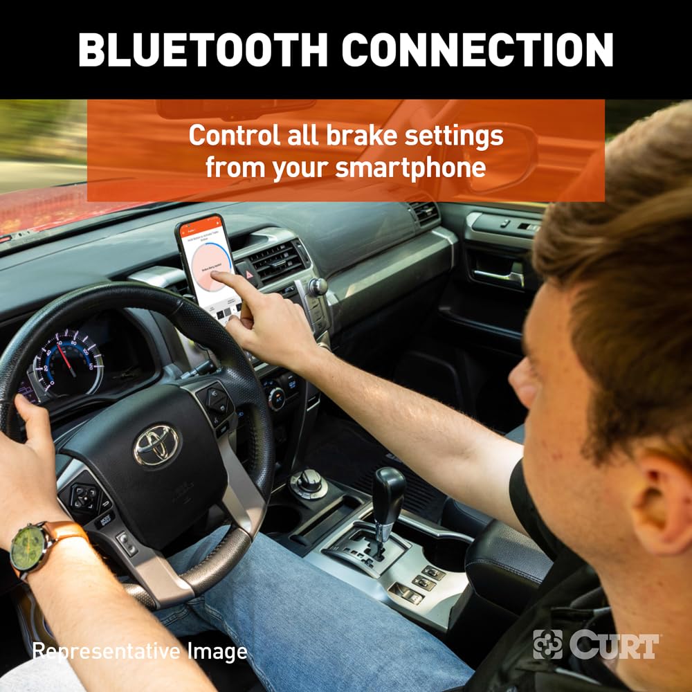 CURT 51190 Echo Under-Dash Electric Trailer Brake Controller with Bluetooth Smartphone Connection - Proportional Braking System for Smooth Towing - Perfect for RVs, Campers & Utility Trailers