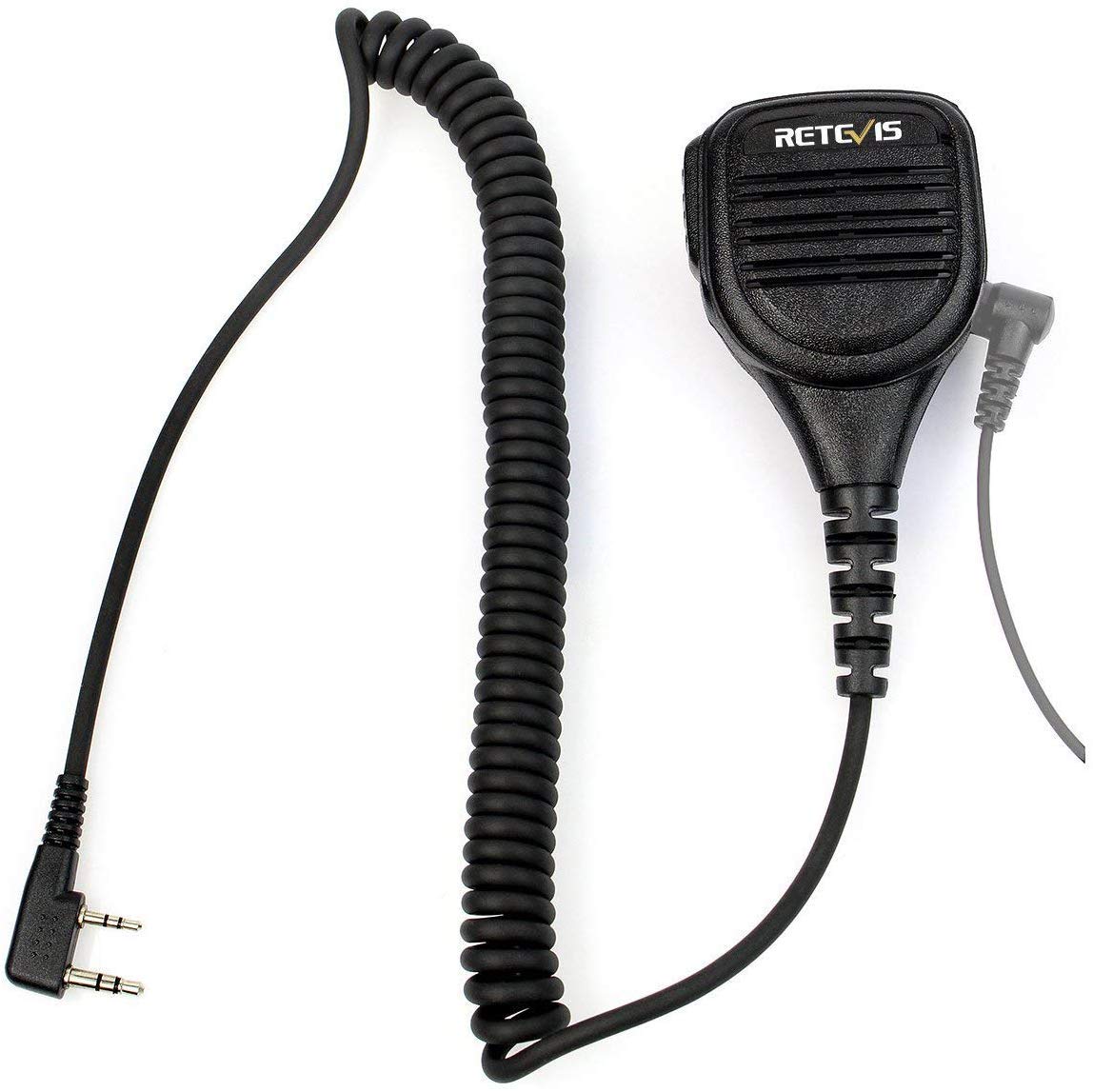 Retevis 2 Pin Remote Speaker Mic for Baofeng 888S UV-5R Kenwood Two Way Radios - Compatible with Retevis H-777 RT27 RT22 RT15 RT19 RB17 RT17 RT67 (1 Pack) - Perfect for Outdoor Adventures, Construction Sites & Emergency Communication